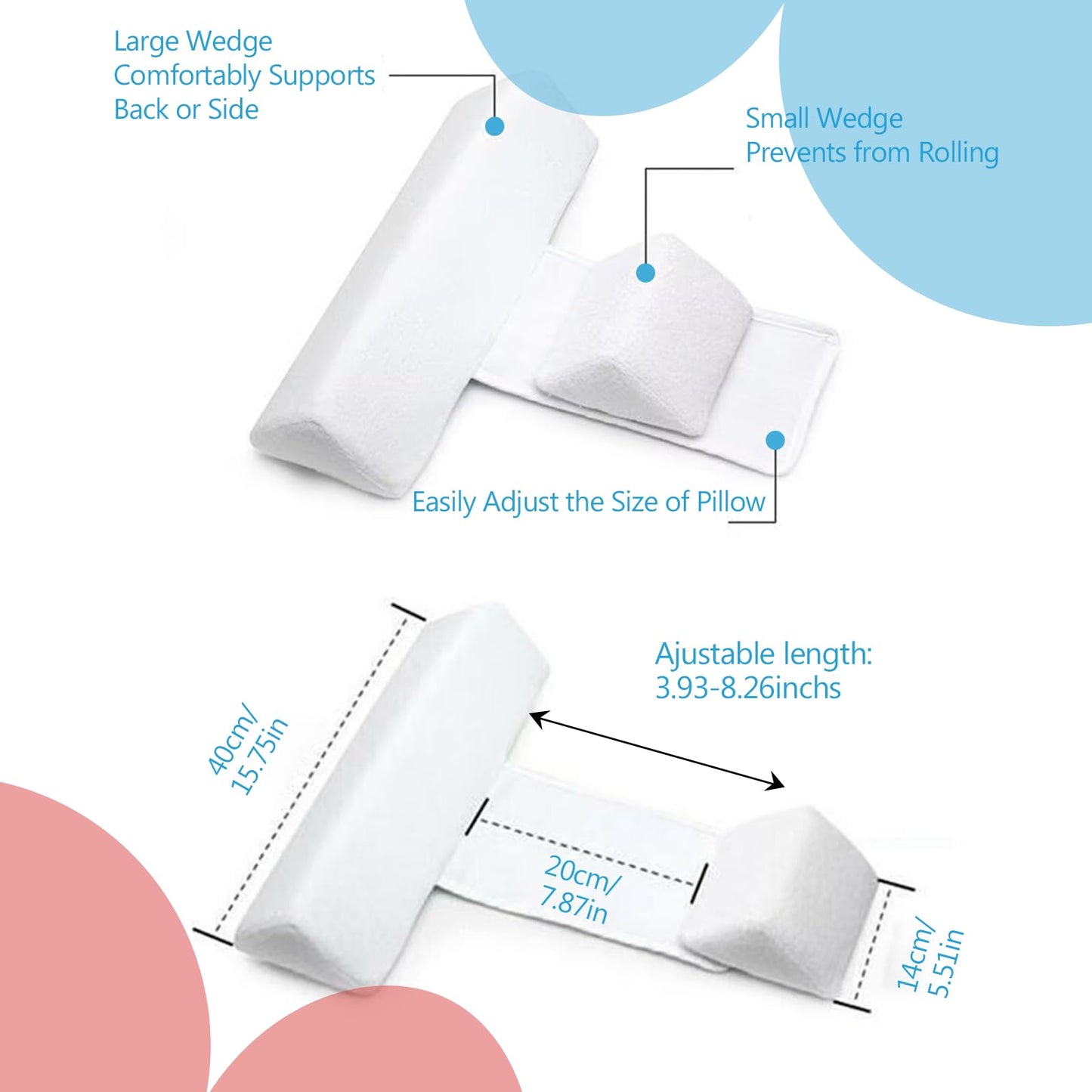 Soft & Comfort Вabе Sidе Slееpеr Wеdgе Adjustable Breathable Cushion Supports Front and Back