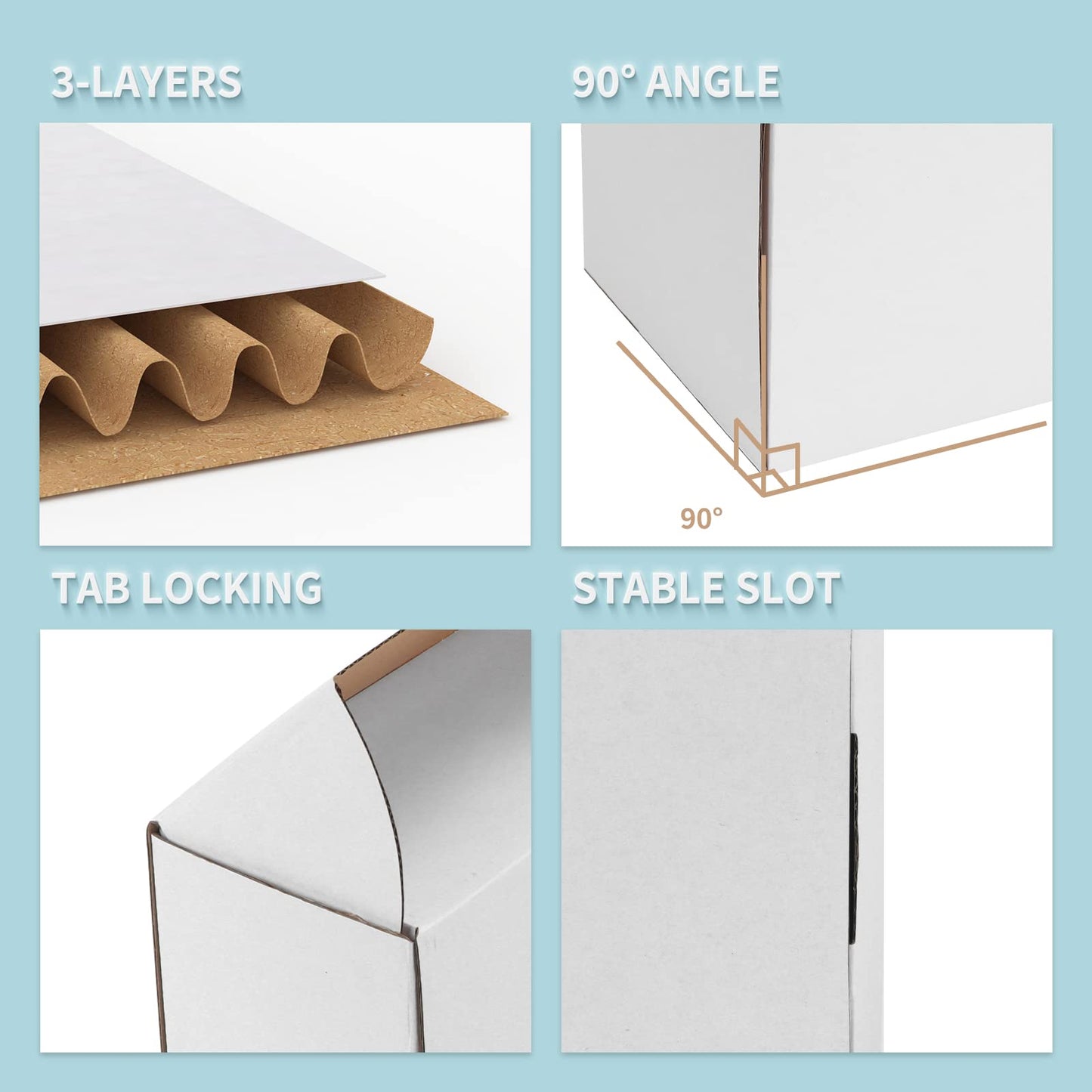 WIFTREY 50 Pack 7x5x4 Shipping Boxes for Small Business Packing, White Corrugated Cardboard Mailer Boxes for Shipping Mailing