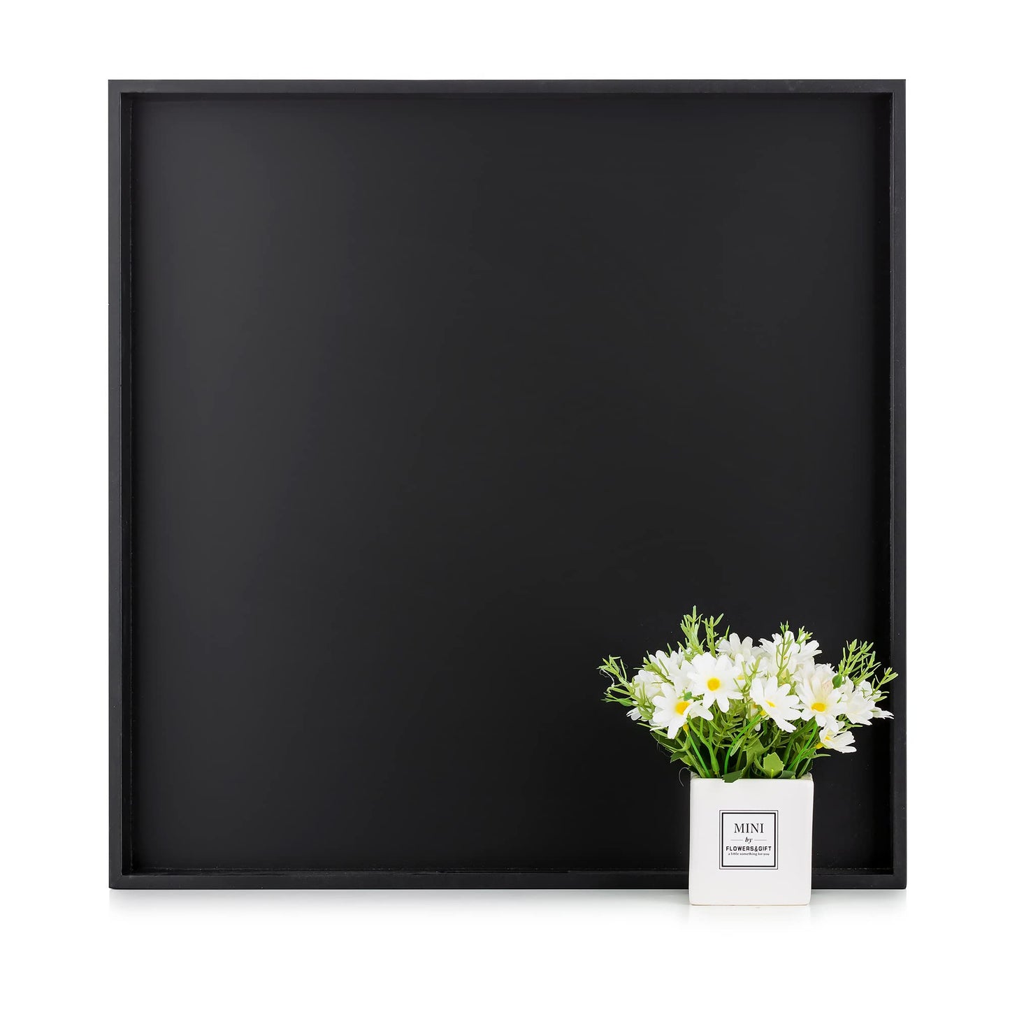 Hanobe Ottoman Tray for Living Room: Modern Extra Large Black Serving Decorative Trays with Cutout Handles for Coffee Table Home Decor, 20"