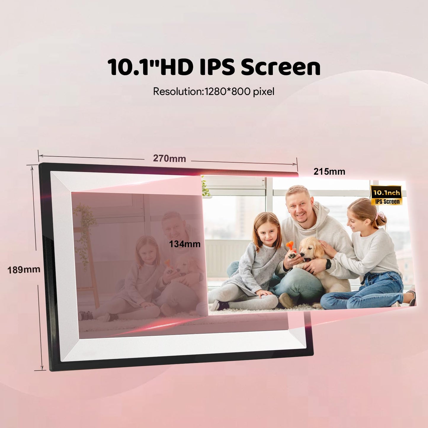 PIPI Vision 10.1 Inch WiFi Digital Picture Frame (32GB), Frameo App Ready, No Monthly Fee, IPS Touch Screen, Easy Setup, Instantly Share Photos & Videos for Grandparents