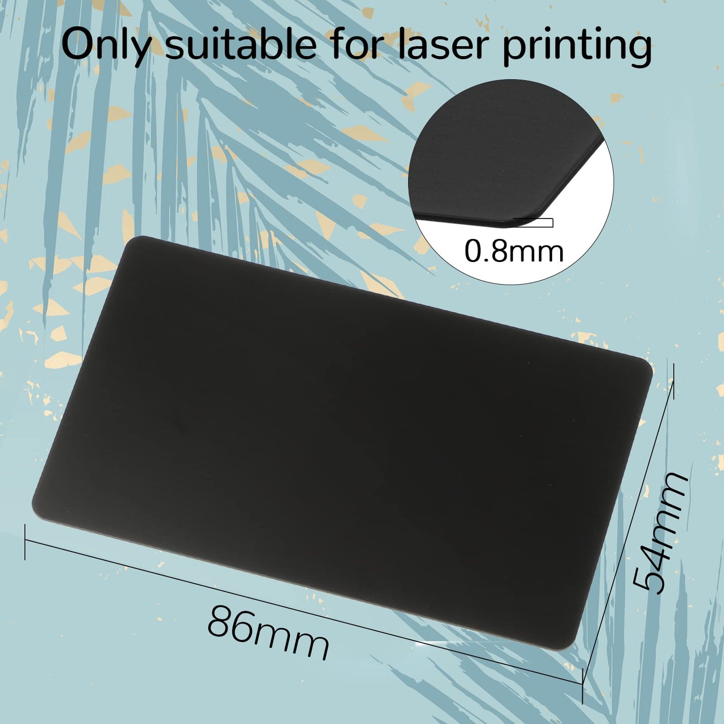 Metal Business Cards Anodized 0.8 mm Thick Aluminum Blanks 3.4 x 2.1 Inch Printable Metal Business Card for Custom Pattern(100 Pieces)