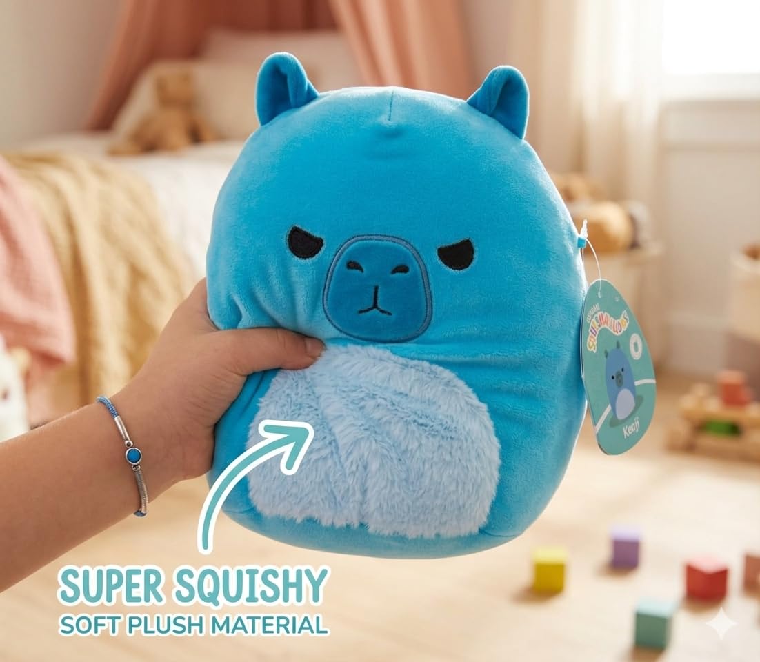 Squishmallows 10" Kenji The Capybara - Officially Licensed Kellytoy Plush - Collectible Soft & Squishy Capybara Stuffed Animal Toy for Kids, Girls & Boys - Exclusive