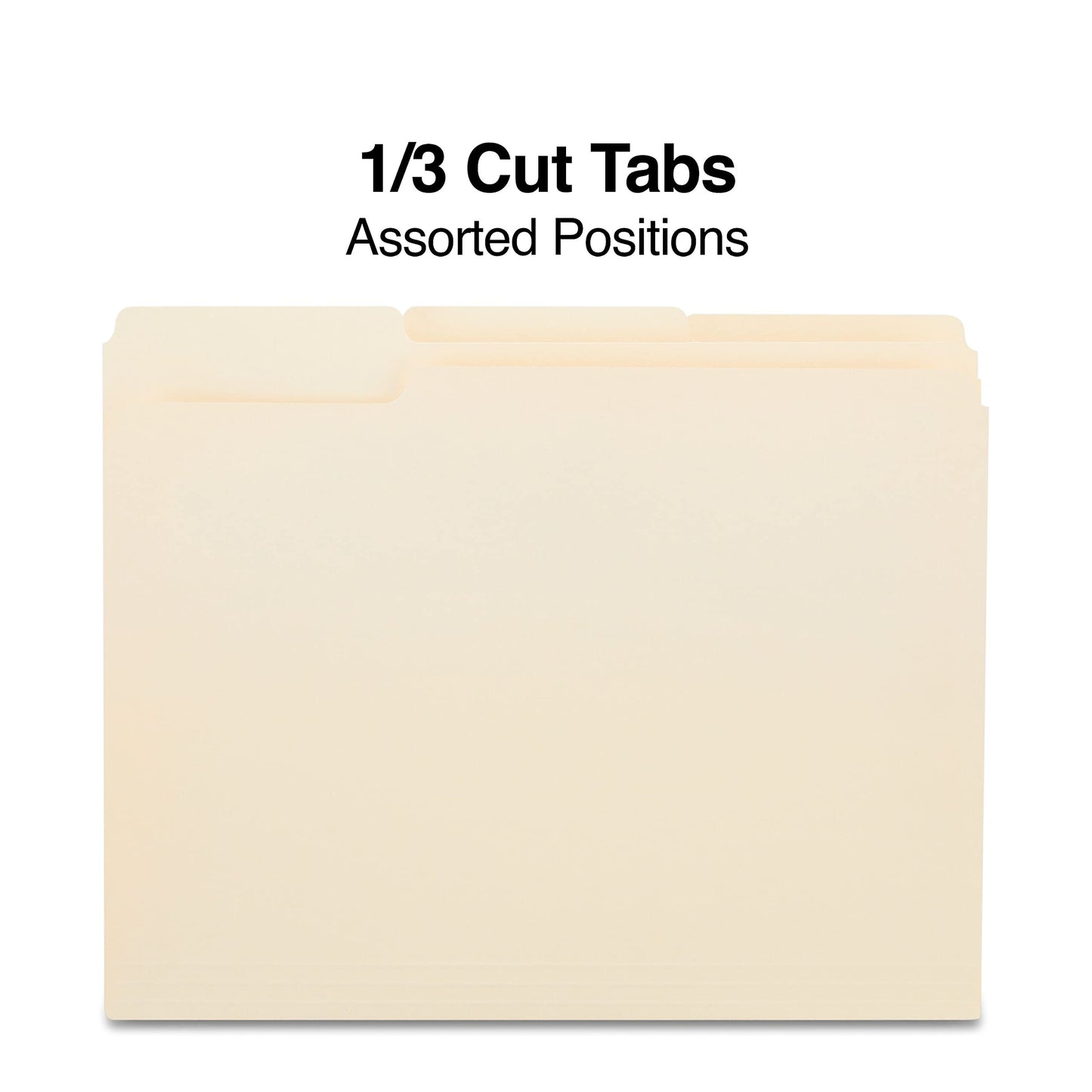 Staples File Folders, Letter Size, 1/3‑Cut Tabs, Manila, Durable Paper Stock, 500/Carton