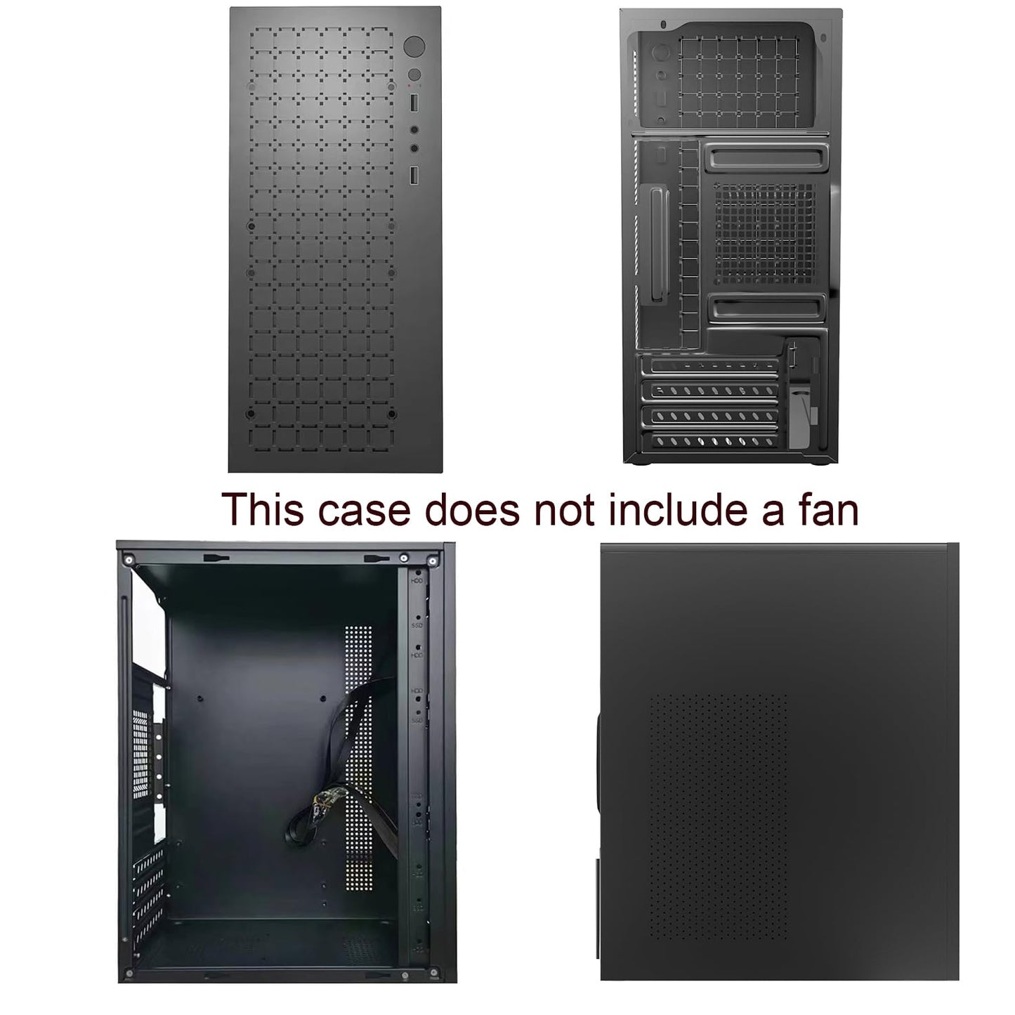 matx case,itx case,High Airflow Micro ATX PC Case, Support MATX, Mini-ITX, Micro ATX case Slim with USB3.0x1 I/O Port, Black Without Fans