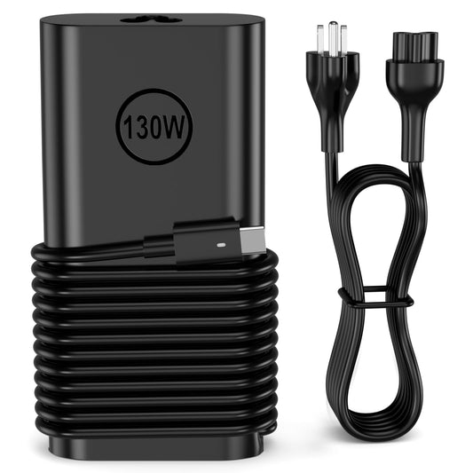 130W USB C Type C Laptop Charger Compatible with Dell XPS 15 2in1 9575 Latitude 9410 9510 9575 7310 7410 7210 5420 5510 5520 Precision 5530 2in1 5550 5750 3560 3550 3551 Type C AC Adapter