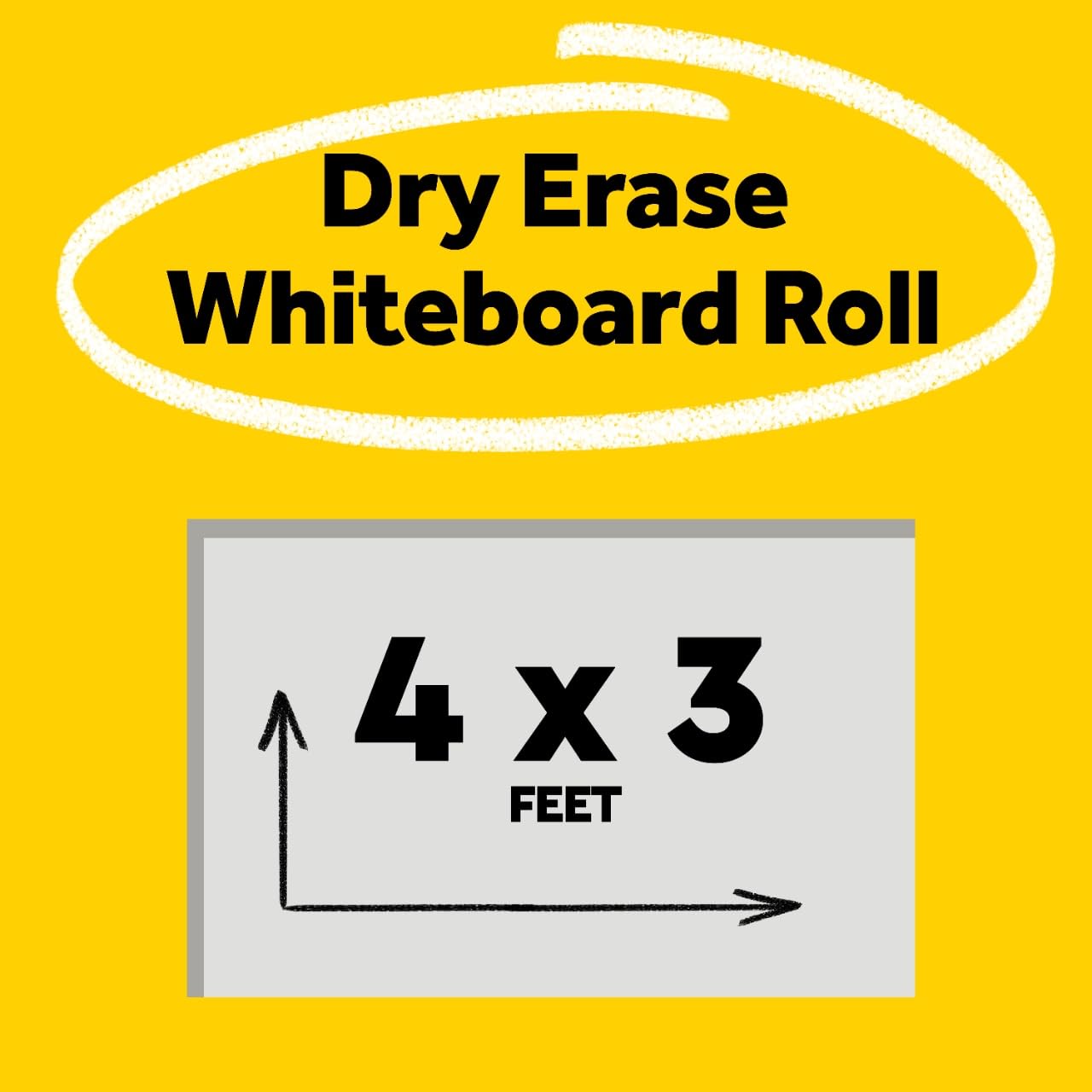 Post-it Dry Erase Whiteboard Film Surface for Walls, Doors, Tables, Chalkboards, Whiteboards, and More, Removable, Stain-Proof, Easy Installation, 4 x 3 ft Roll (DEF4x3)