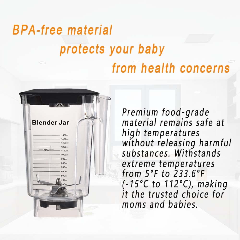 EastFune 90oz WildSide+ Jar for Blendtec, replace 570 575 625 650 725 759 800 825 885 etc, wide compatible with Classic/Designer/Professional/Commercial Series Container Pitcher Cup