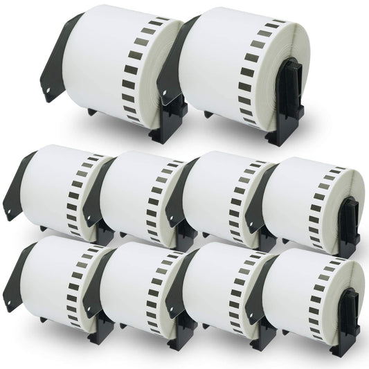 BETCKEY - Compatible Continuous Labels Replacement for Brother DK-2205 (2.4 in x 100 ft), Use with Brother QL Label Printers [10 Rolls]