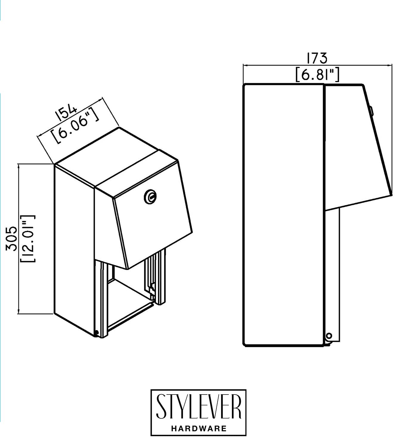 Stylever Commercial Toilet Paper Dispenser - 304 Stainless Steel Double Roll Holder - Heavy Duty Lockable Wall Mount Tissue Dispenser for Restroom - Metal Bathroom Fixtures
