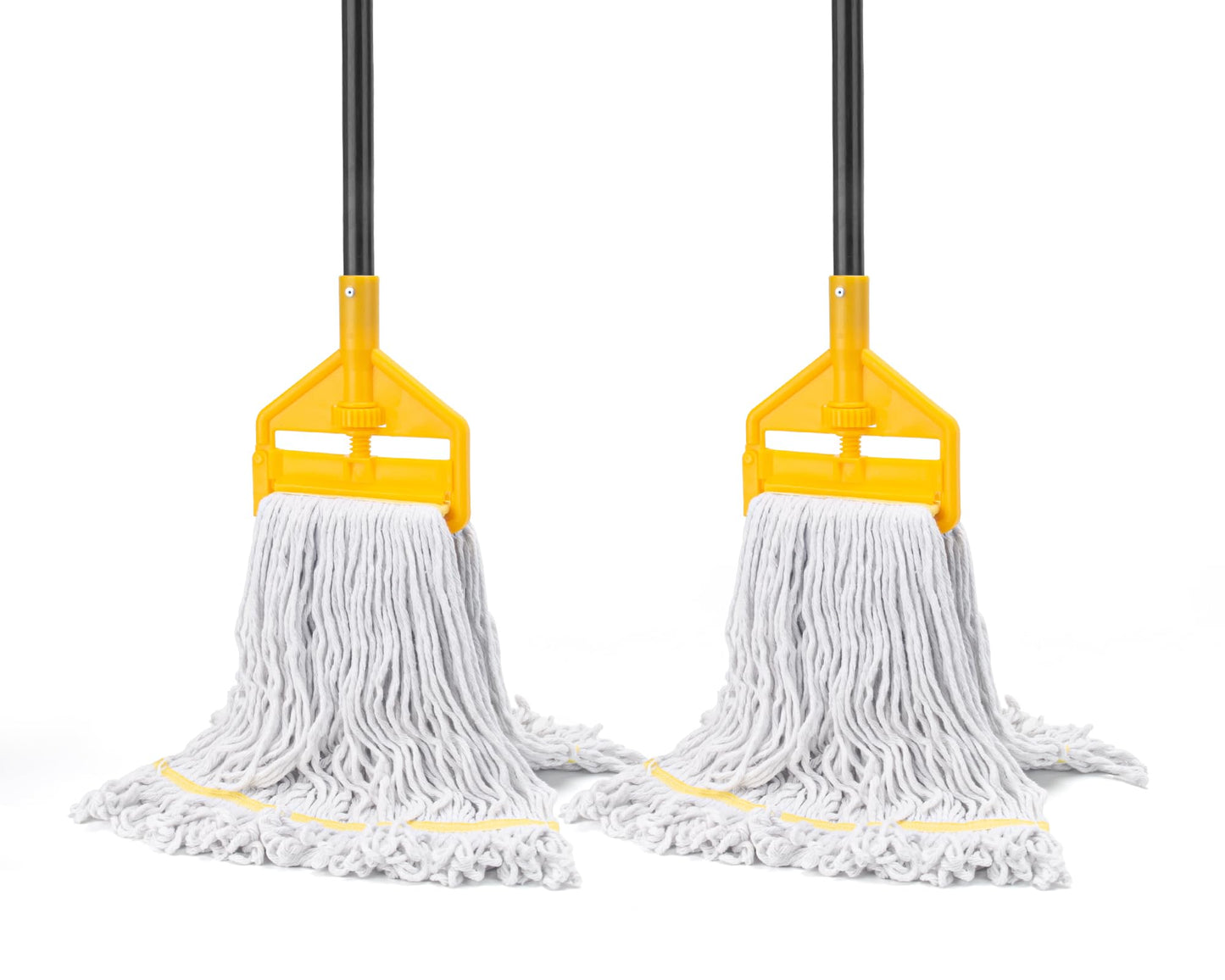 KeFanta 2 Pack Commercial Mop Heavy Duty Industrial Mops,60 inch Long Handle with Looped-End String Cotton Wet Mop Head Replacement for House,Kitchen,Laminate,Tile,Vinyl,Hardwood Floor Cleaning