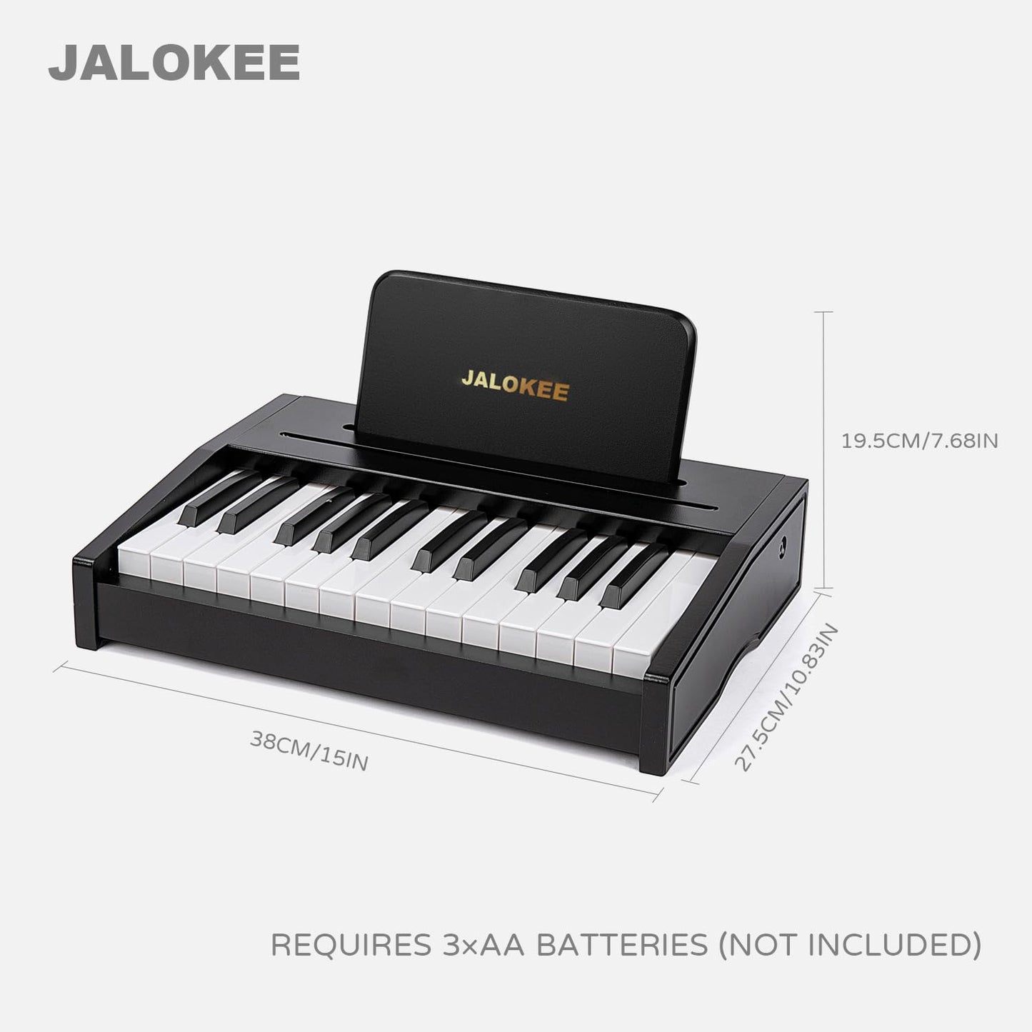 JALOKEE Kids Piano Keyboard, Digital Piano for Kids, Music Educational Instrument Toy, Wood Toy for 3+ Girls and Boys (Black, 25 Keys)