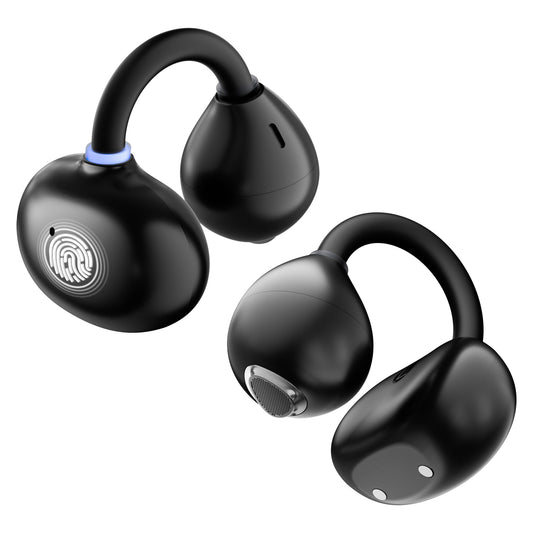 AMINY Open Ear Earbuds - Comfort Clip-On Earbuds, Lightweight Open Ear Headphones with 163 Languages AI Translation and Anti-Drop Design, 48H Play Bluetooth 5.4 Fit Sports Travel