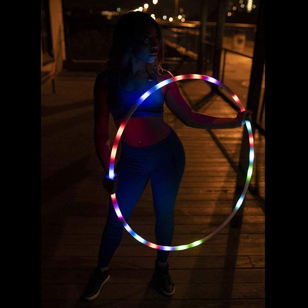 LED Hoops for Kids and Adults - CRTEPST Light Up Glow Sport Rings Dance Toy for Sports Playing Exercise
