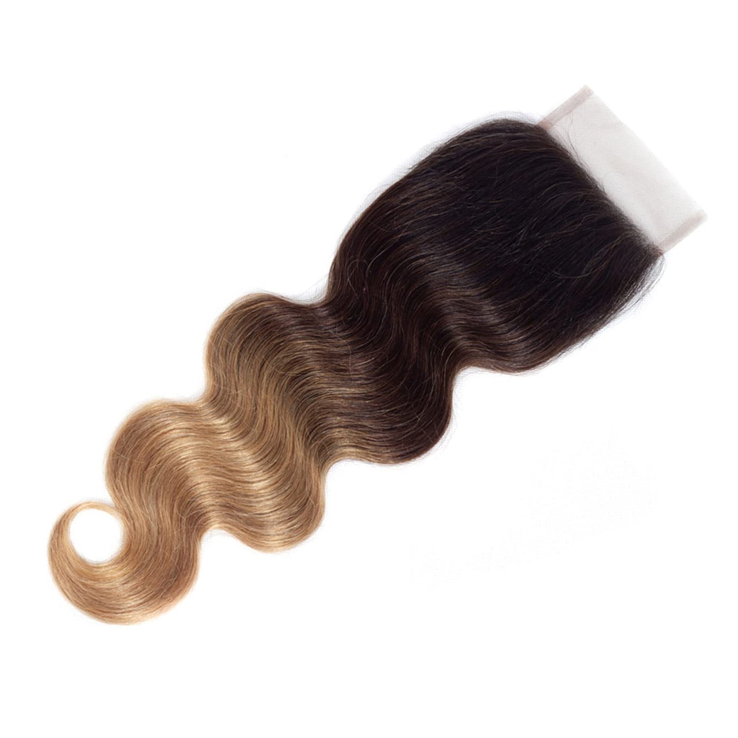 Shining Girl 12A Ombre Body Wave Bundles With Closure Brazilian Virgin Remy 100% Human Hair Ombre 3 Tone T1B/4/27 Color Human Hair Extensions 3 Bundles with 4x4 Lace Closure (14 16 18+12, 1B#/4#/27#)