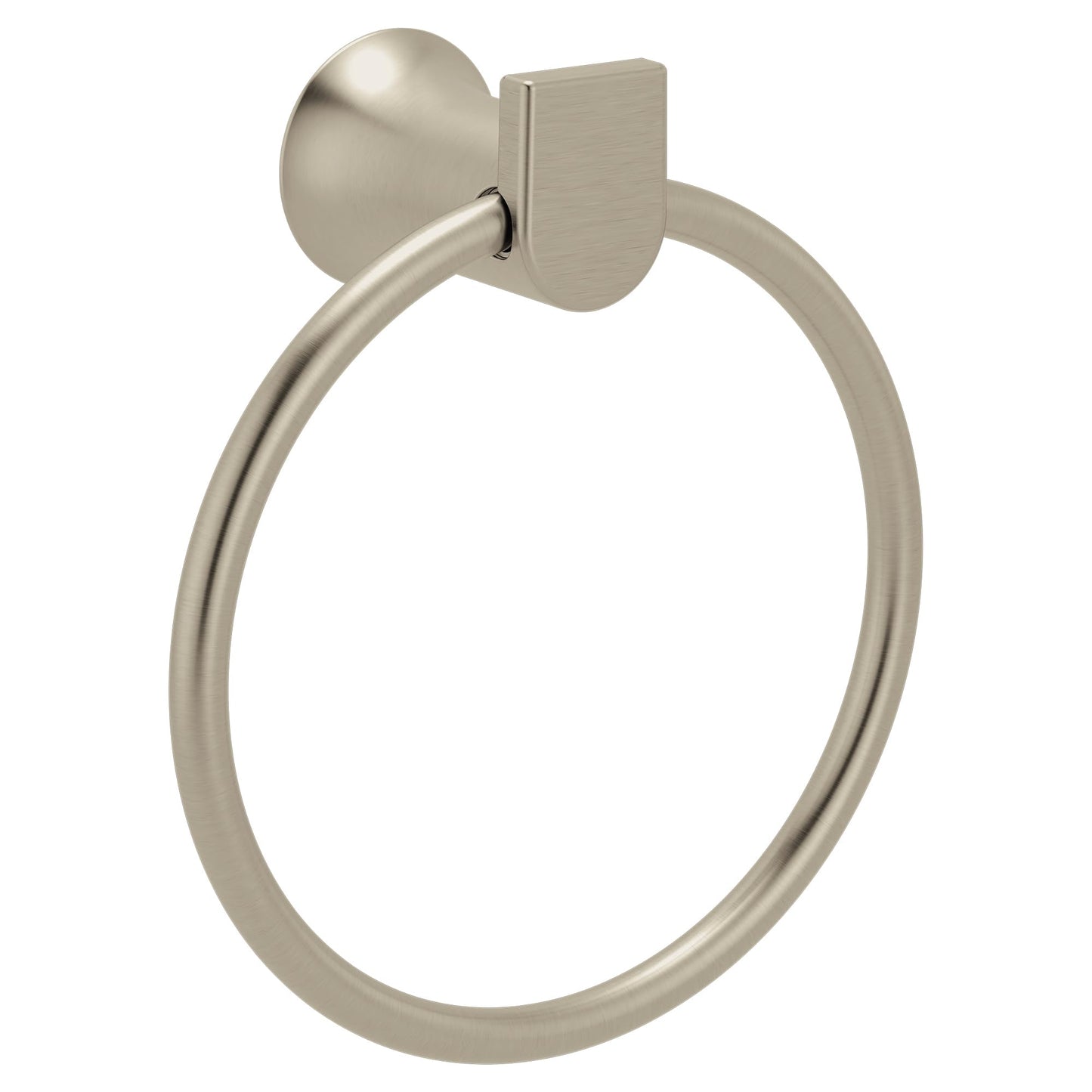 Moen Genta LX Modern Wall Mount Bathroom Hand Towel Ring, Brushed Nickel, BH3885BN