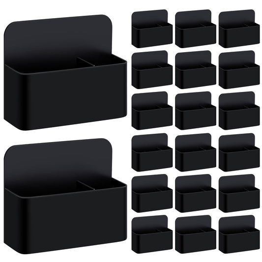 Colarr 20 Pack Magnetic Dry Erase Marker Holder Bulk Whiteboard Magnetic Marker Holder Pen Pencil Organizer for Classroom Whiteboard Refrigerator Locker Storage (Black)