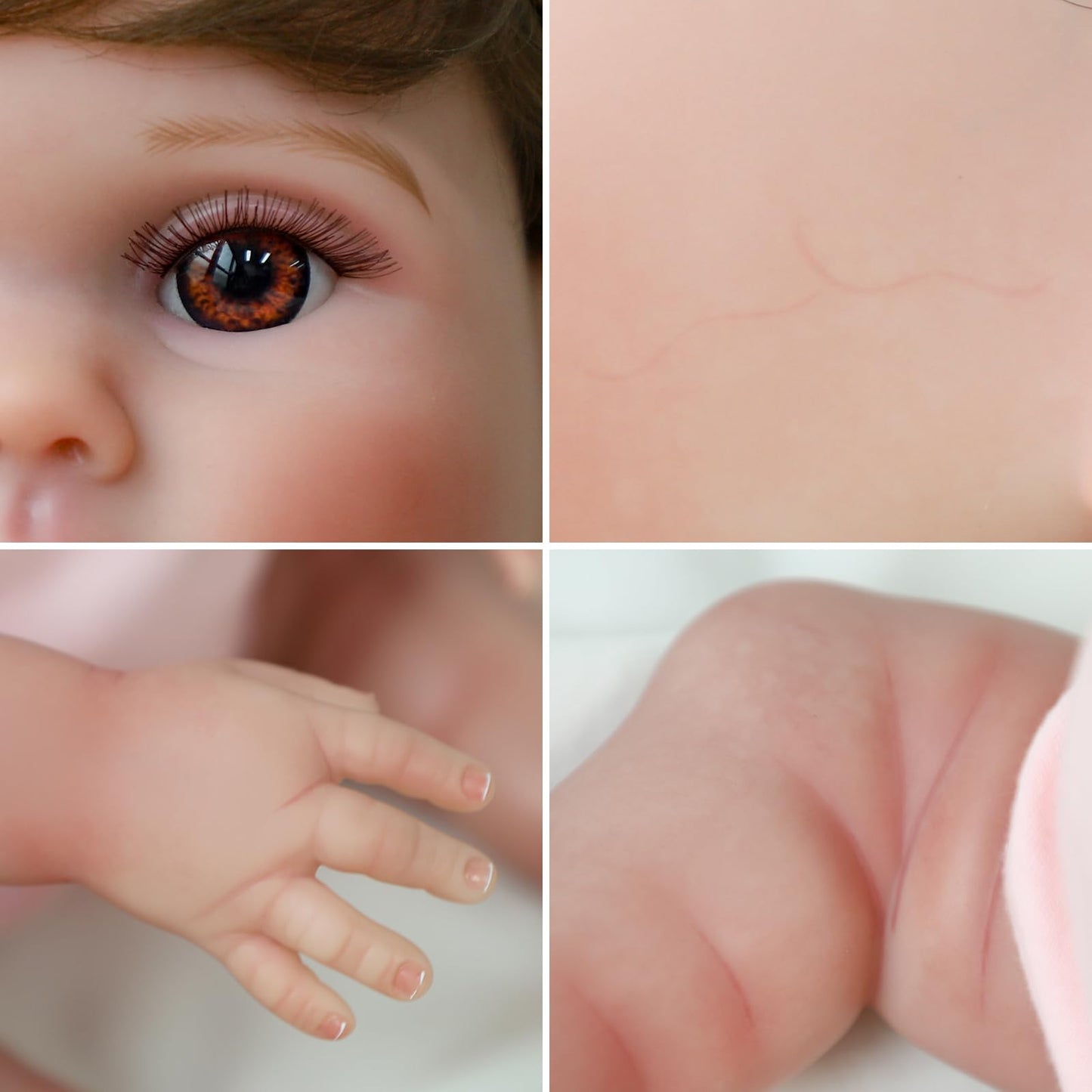 SCOM Reborn Baby Doll Girl - 18 Inch Realistic Baby, Real Life Dolls with Cloth Body & Vinyl, Newborn Lifelike Weighted Doll for Ages 3 4 5 6 + Year Old Gift