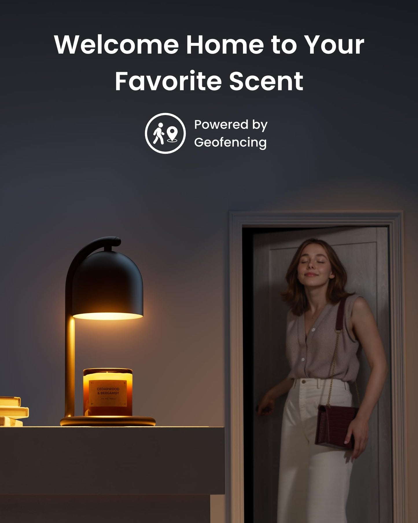 SwitchBot Smart Candle Warmer Lamp with Timer & Voice Control — Dimmable Flameless Candle Wax Melter, Matter-Enabled for Apple Home & Alexa, Birthday & Mother's Day, Gift for Women, Home Decor