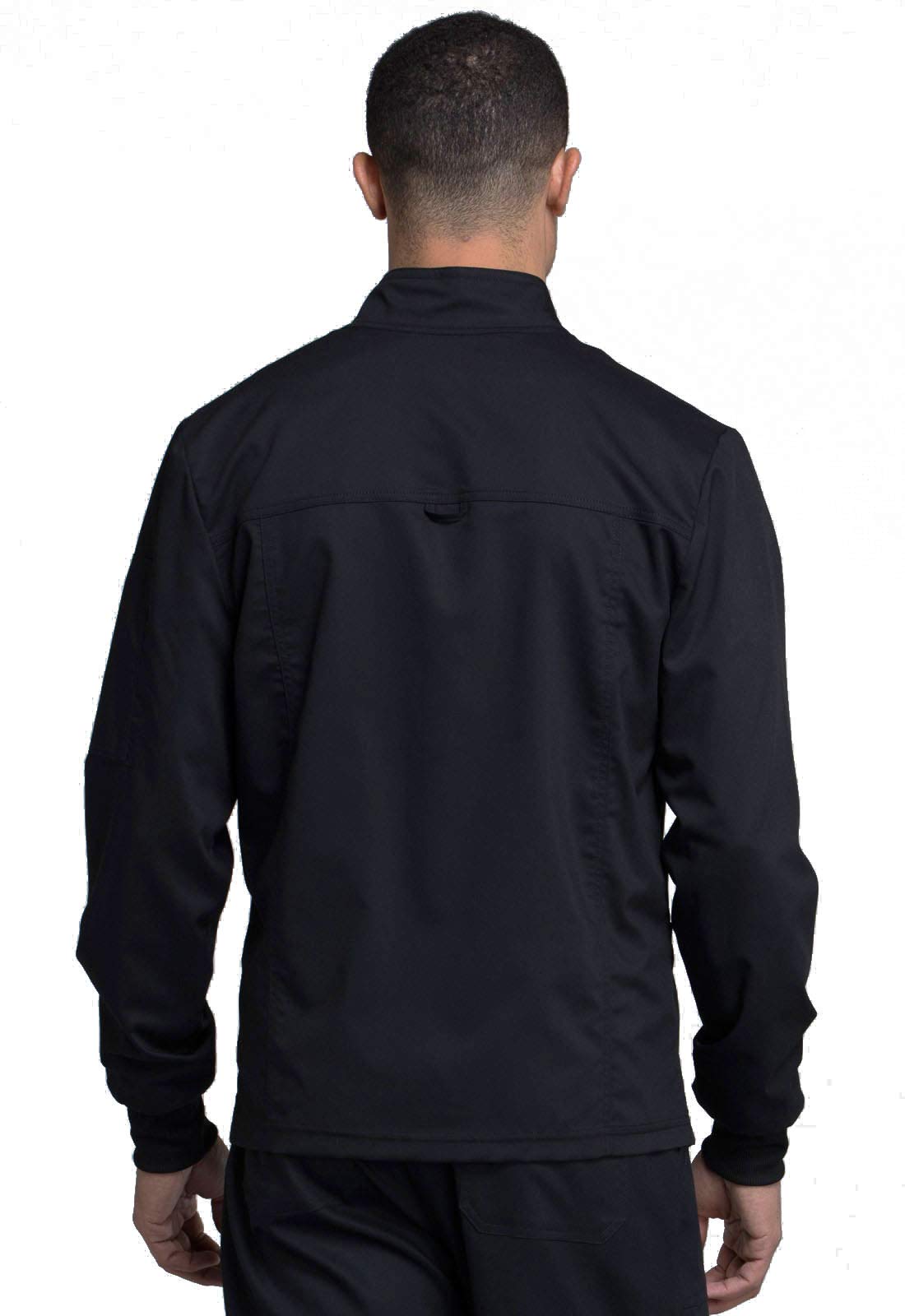 Cherokee Men Warm up Scrub Jacket with Zip Front WW320, M, Black