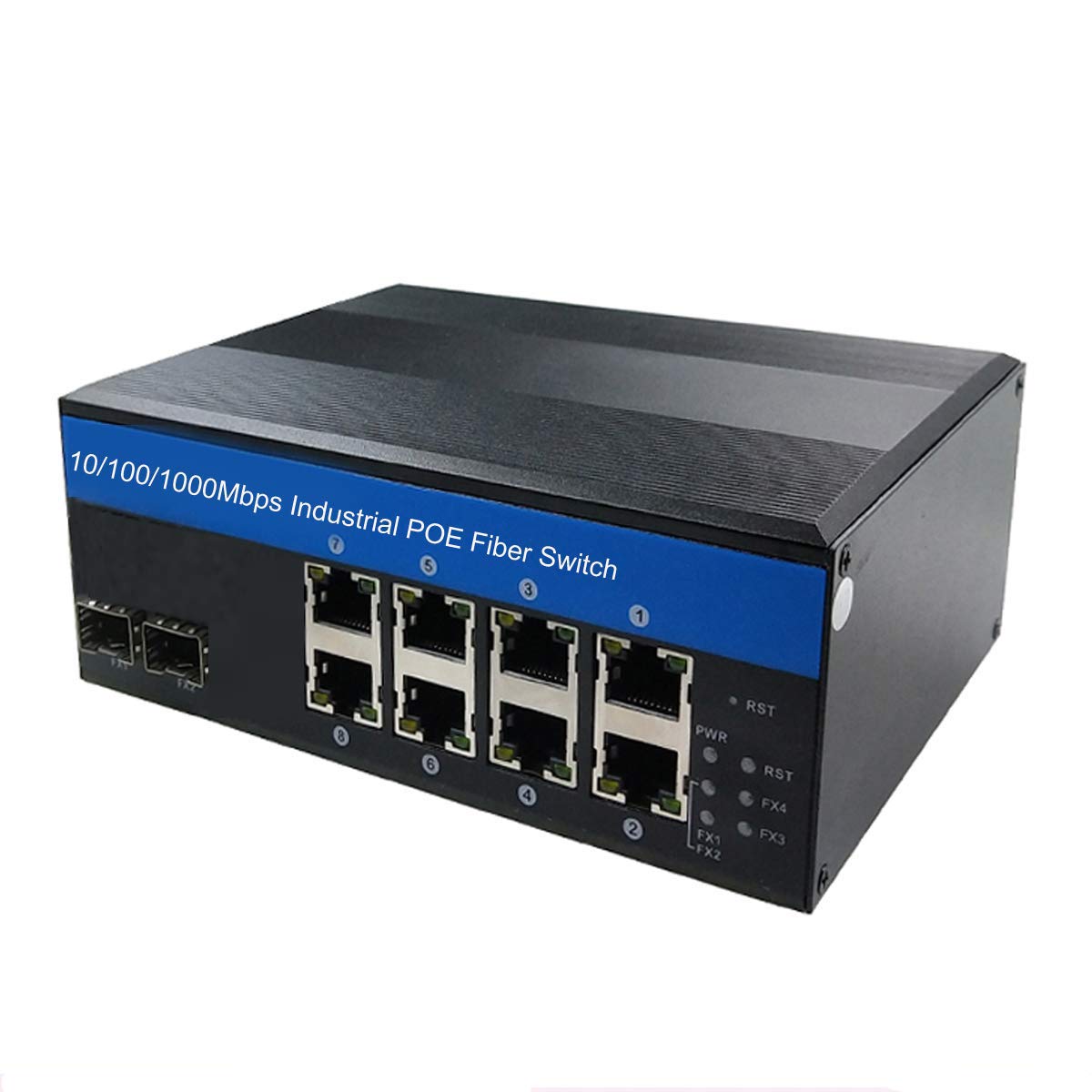 OLYCOM Industrial Switch 8Port Gigabit Ethernet with POE 240W Total 2Port SFP Din Rail Mounted IP40 for Outdoor Use