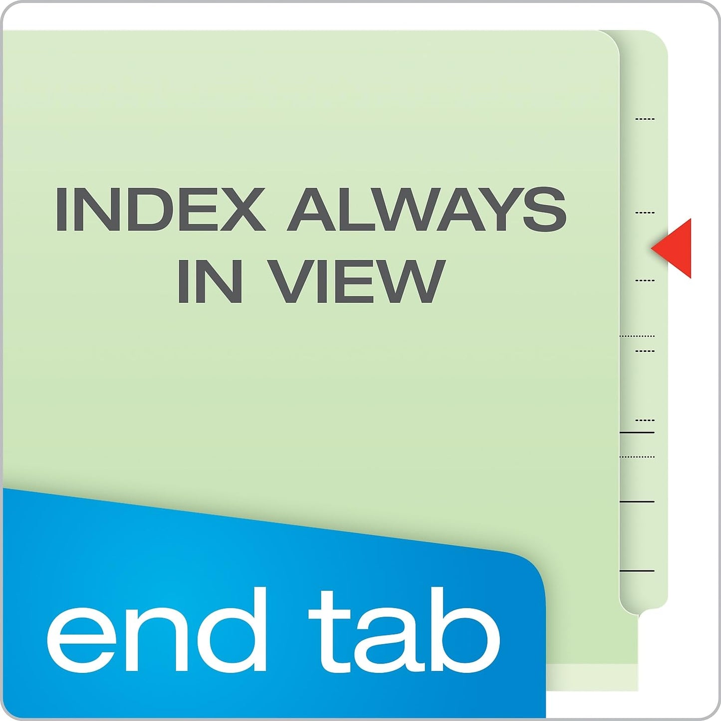 Pendaflex Pressboard End-Tab Classification Folders, Legal Size, 1 Divider, 2.5" Expansion, Light Green, Straight Cut, 10/BX (23314)