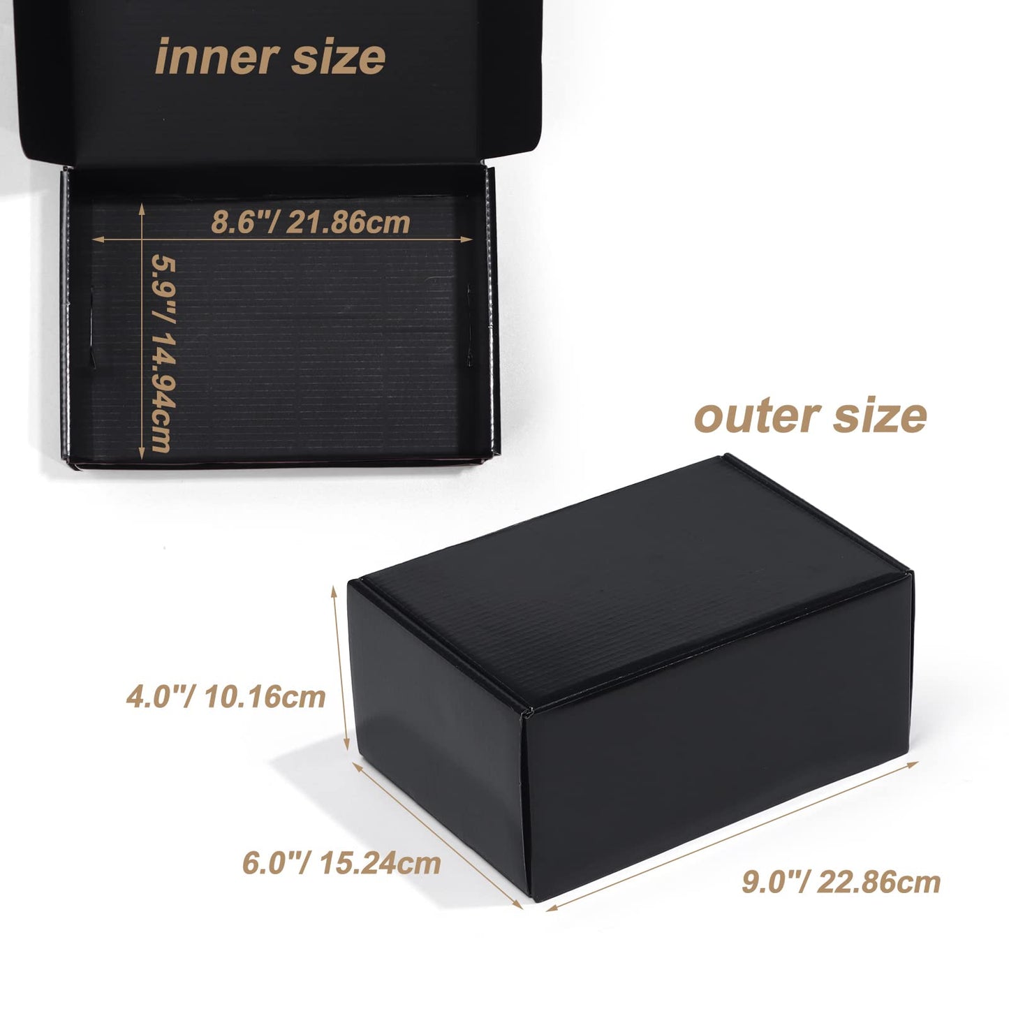 ZBEIVAN 9x6x4 Black Small Shipping Boxes, 20 Packs Corrugated Cardboard Mailer Boxes for Packaging Small Business Mailing Gifts Wrap Boxes with Lids