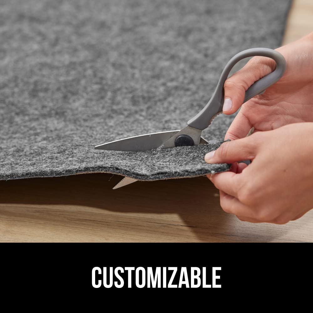 GORILLA GRIP Felt with Rubber Stay in Place Slip Resistant Rug Pad, 1/8 inch Thick, 3x5 FT Protective Padding Under Area Rugs, Cushioned Gripper Pads, Carpet Runners, Hardwood Floors Protection