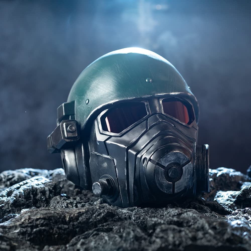Xcoser Nexthops Veteran Ranger Riot Armor 4 Cosplay Helmet Mask in Resin Full Head with Red PVC Lenses on the Eyes Hallo