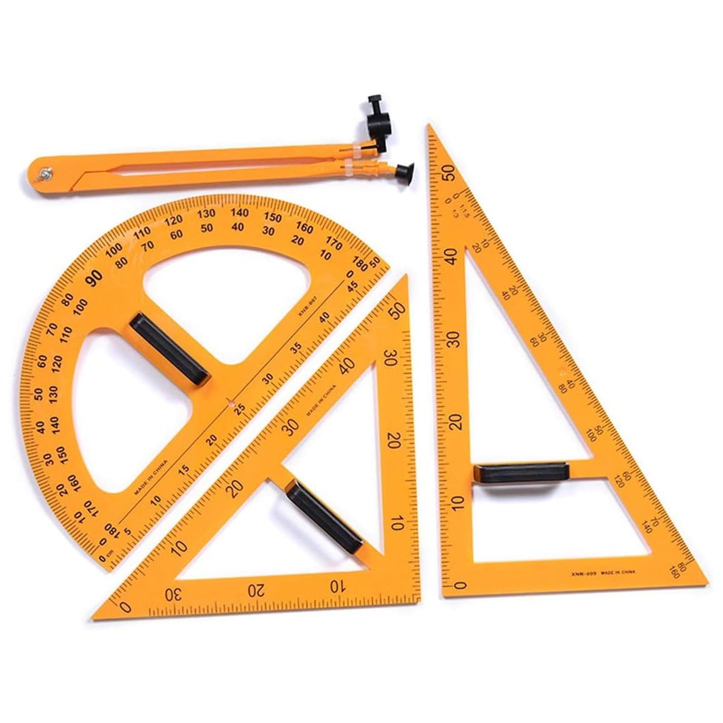 Math Ruler Magnetic Classroom Math Geometry Tool Set Enhances Classroom Learning, Easily Mounts to Blackboard Protractor Measuring Ruler Triangle Ruler (5pc)