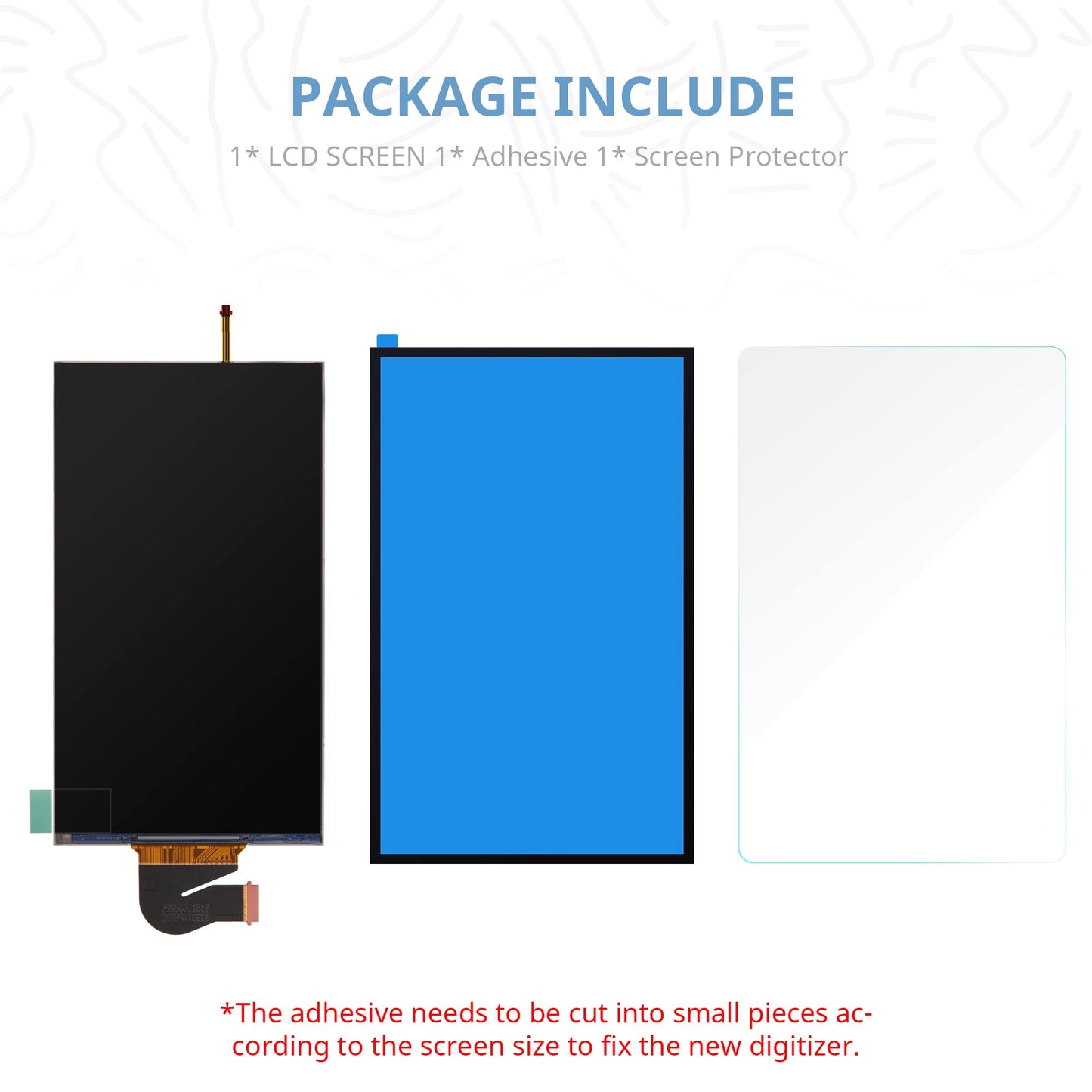 Replacement Screen for Nintendo Switch Lite, LCD Screen Display Panel + Adhesive + Screen Protector Repair kit for Switch Lite.