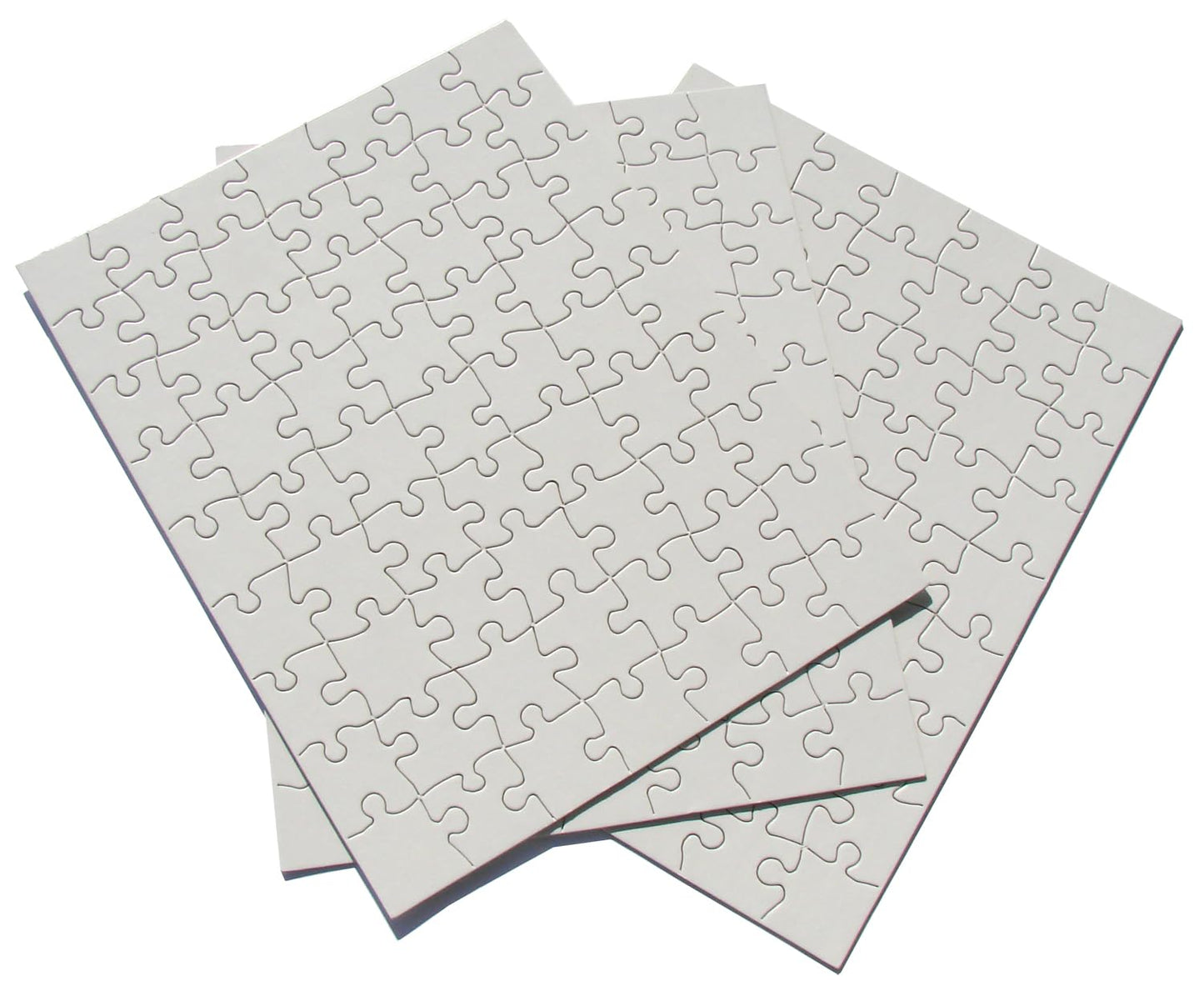 Inovart Puzzle-It 63 Piece Blank Puzzle, 24 Puzzles Per Package, 8-1/2" x 11", White