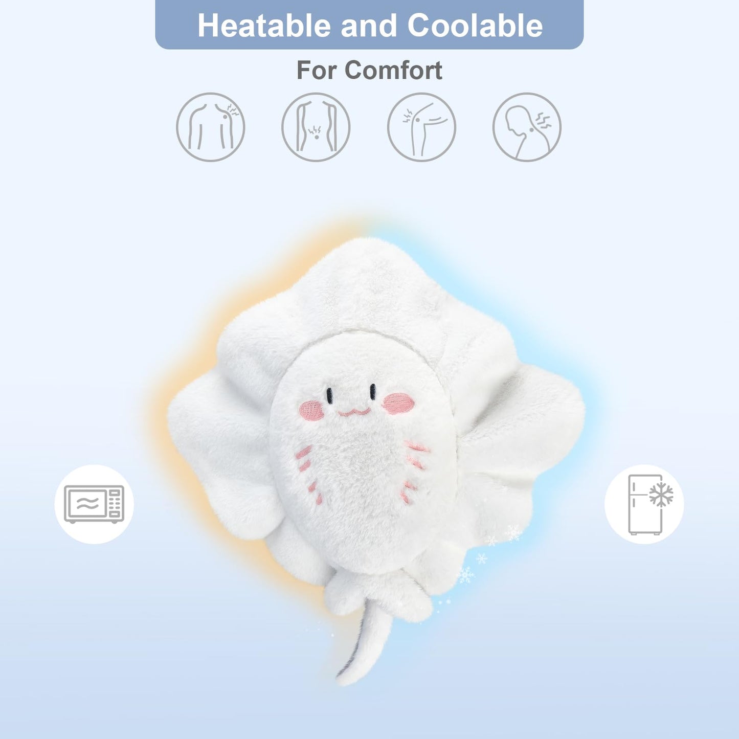 SuzziPals Heatable & Coolable Stingray Stuffed Animal Plush Toy