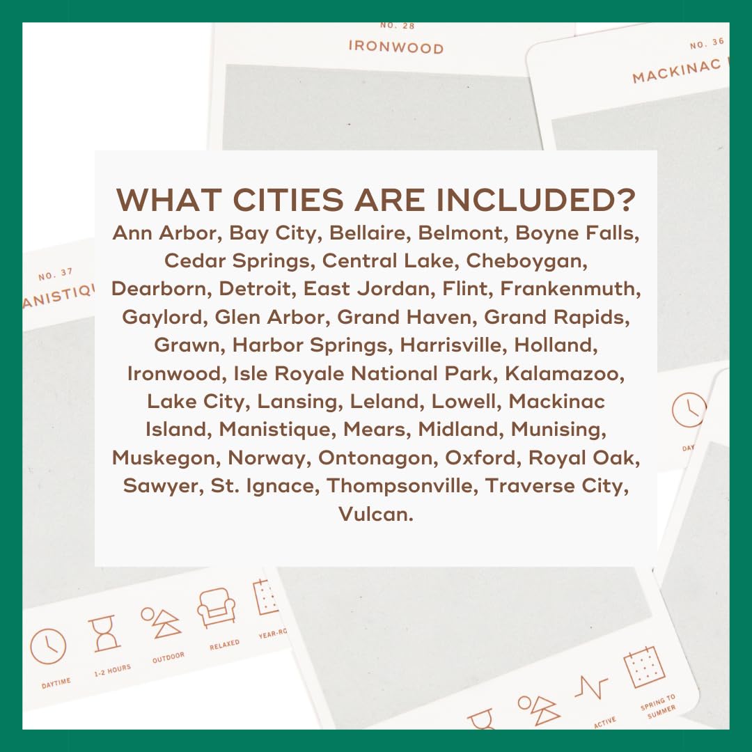 Reach International Outfitters Michigan Adventure Bucket List: 50 Scratch-Off Cards for Outdoor Activities, Tourist Attractions, and Road Trips - Perfect Travel Gift and Guide for Exploring