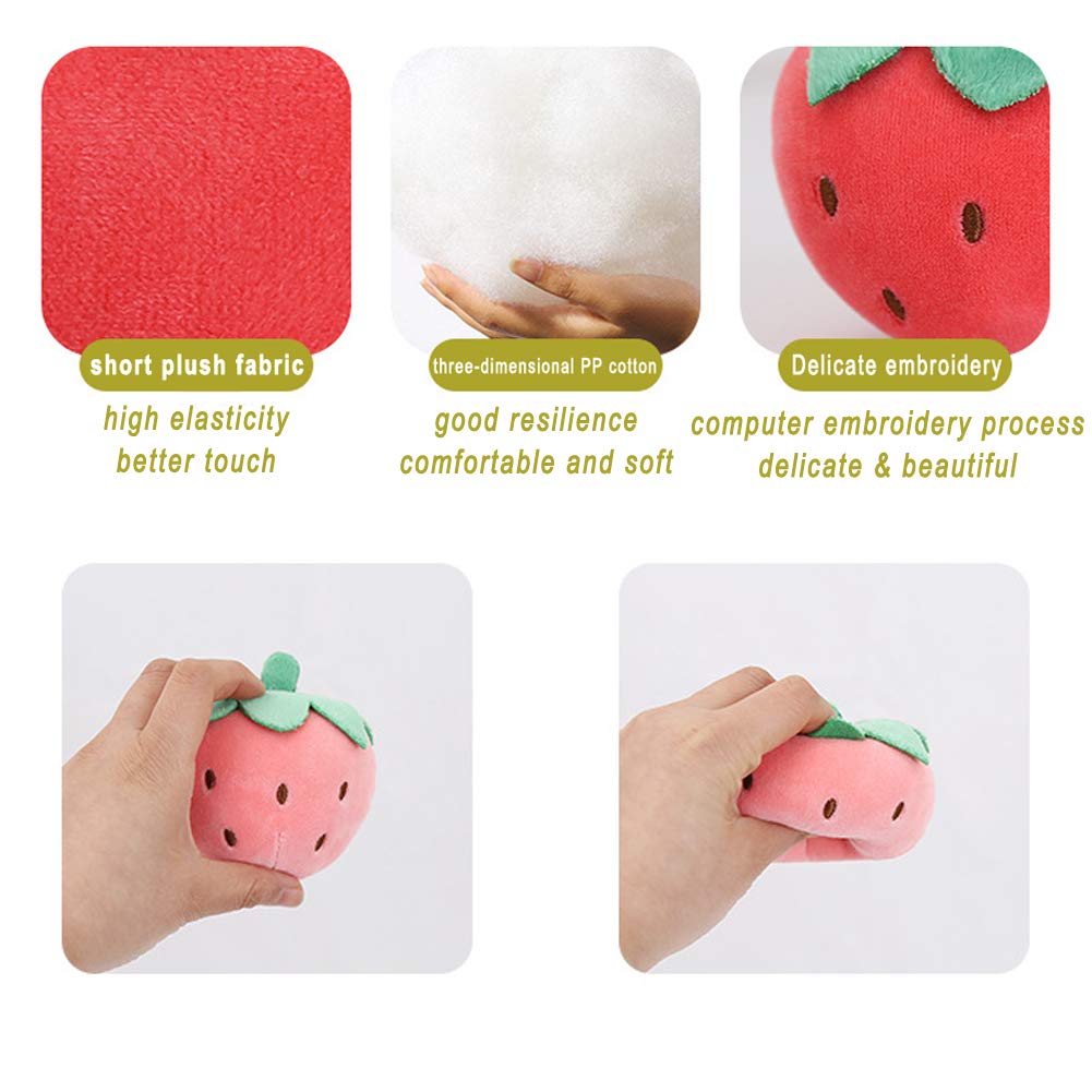 REFAHB Cute Throw Pillow Stuffed Strawberry Toys Removable Fluffy Creative Gifts for Teens Girls Kids