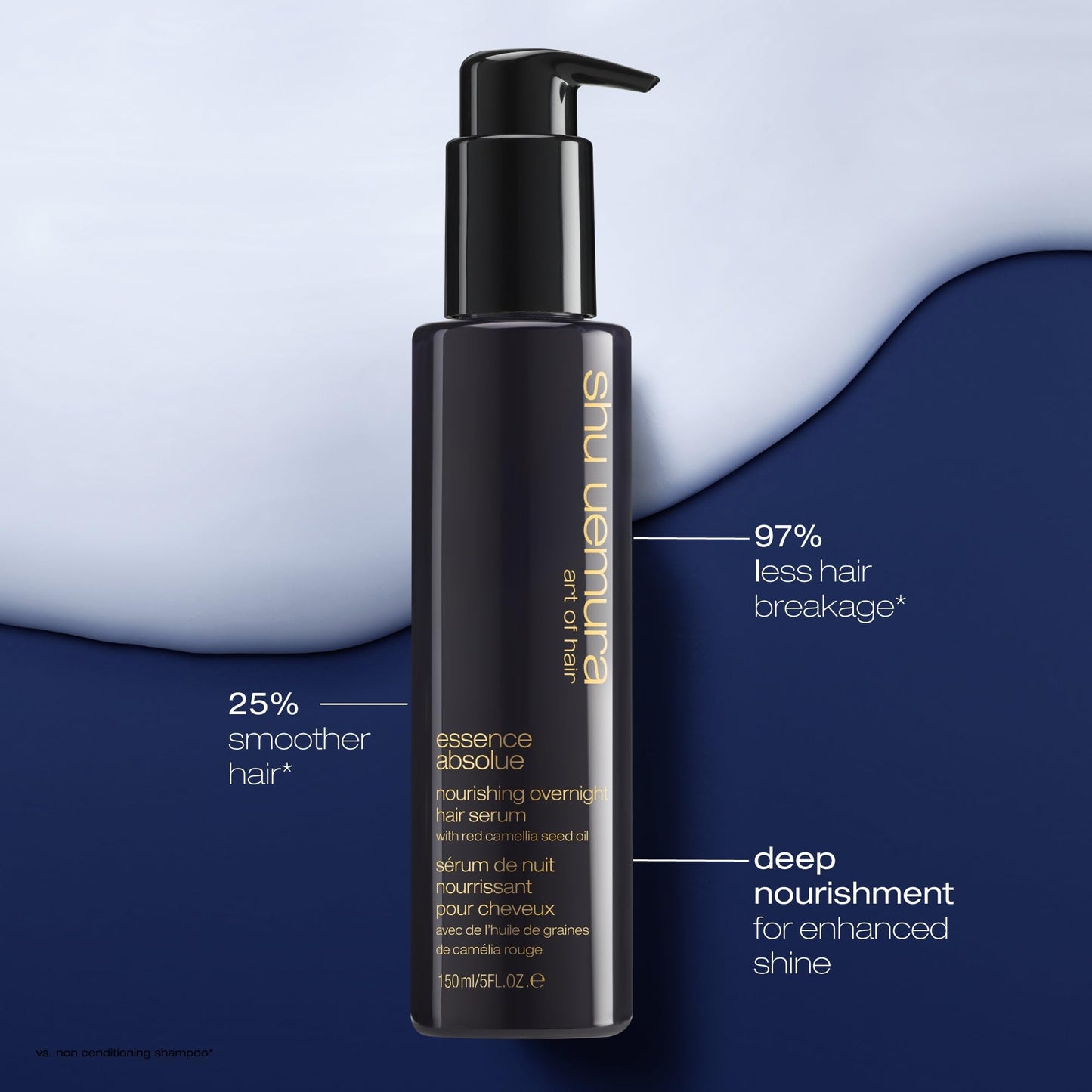 Shu Uemura Essence Absolue Nourishing Overnight Hair Serum | Hydrates, Nourishes, and Detangles | Reduces Frizz and Enhances Shine | Lightweight Formula Absorbs Overnight | Travel Size