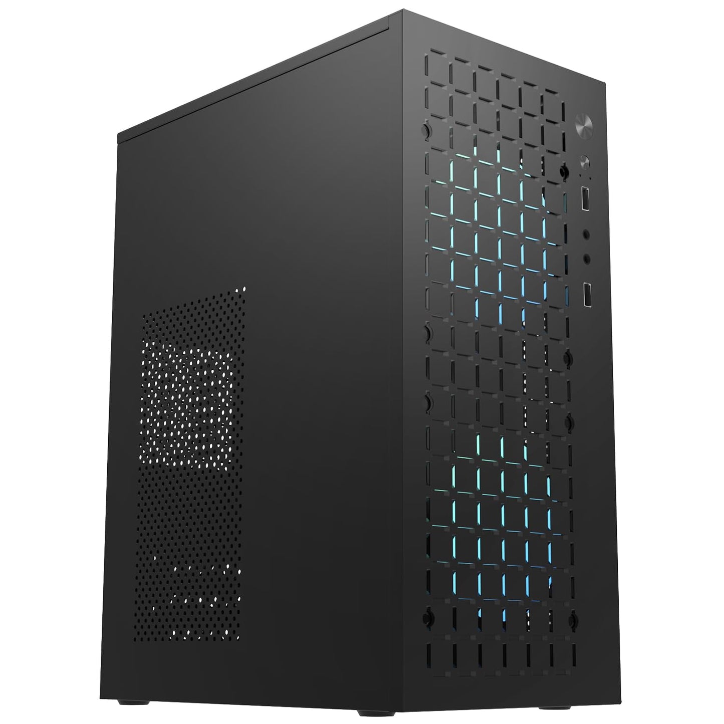 matx case,itx case,High Airflow Micro ATX PC Case, Support MATX, Mini-ITX, Micro ATX case Slim with USB3.0x1 I/O Port, Black Without Fans