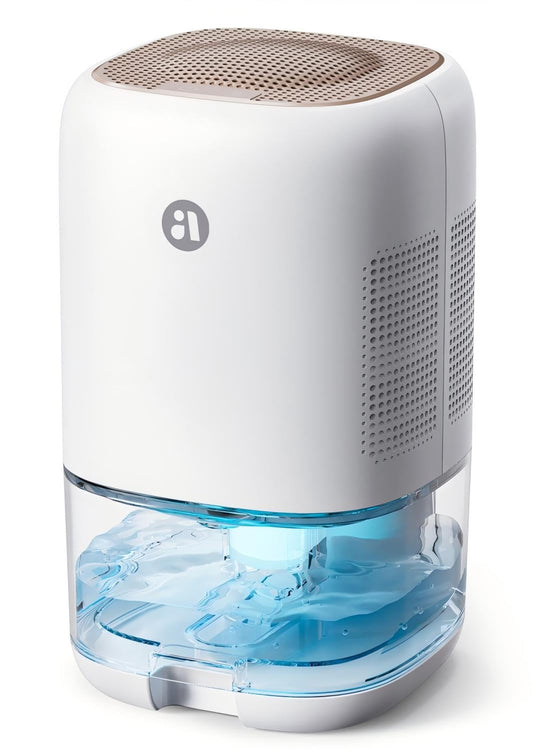 Dehumidifier, 35 OZ Small Dehumidifiers for Bedroom, Quiet Dehumidifier with Auto Defrost, Auto Shut Off, Key Sound Off, 7 Color Light, for Bathroom, Closet, RV, Home up to 280 Sq.Ft, Gold