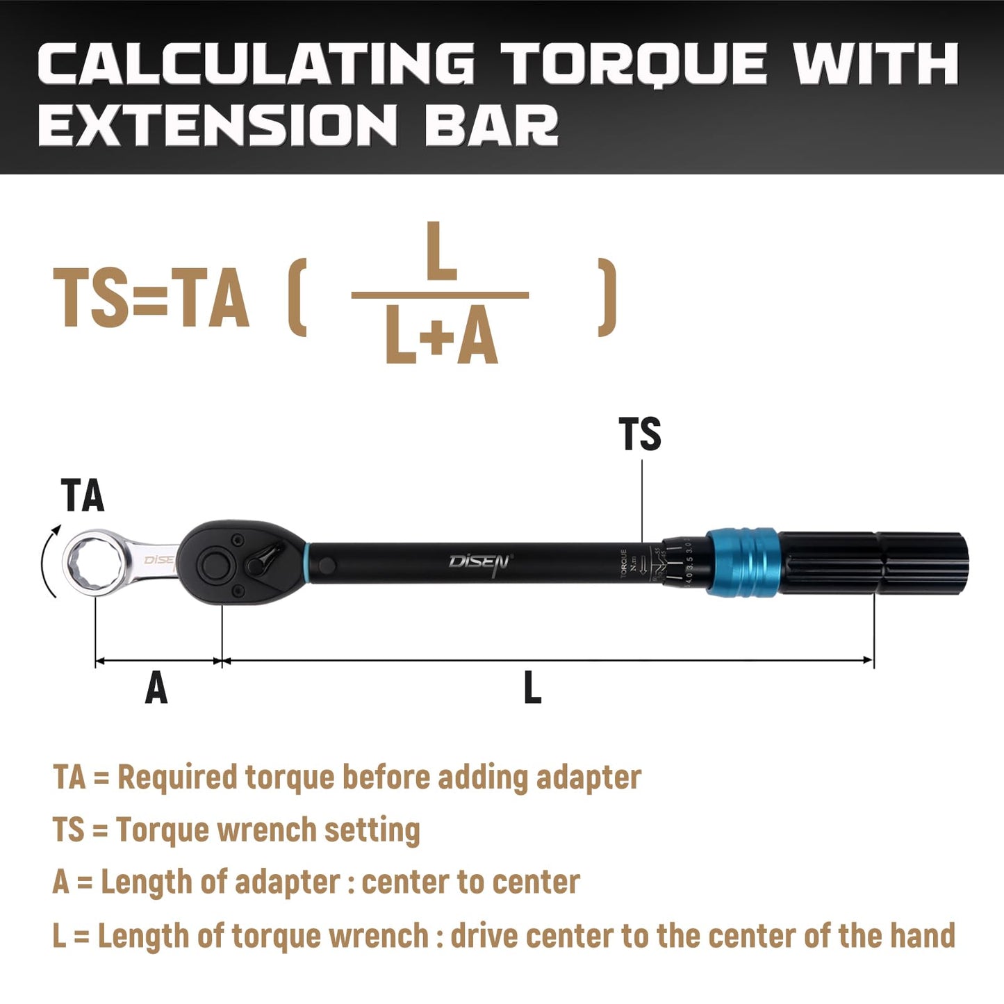DISEN 9pcs Torque Adapter Set SAE, Durable Torque Wrench Adapter, Torque Adapter 3/8" Drive, 12 Point, Set Including 3/8", 7/16," 1/2", 9/16", 5/8", 11/16", 3/4", 13/16", 7/8"