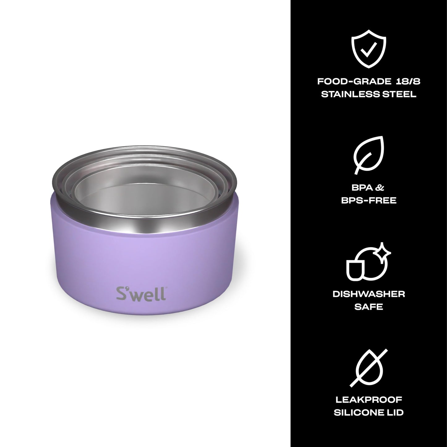 S'well Stainless Steel Food Canister Set Of Three, 10oz, 16oz, and 24oz, Pastel Paradise, Single Walled Durable Construction, BPA Free, Dishwasher Safe