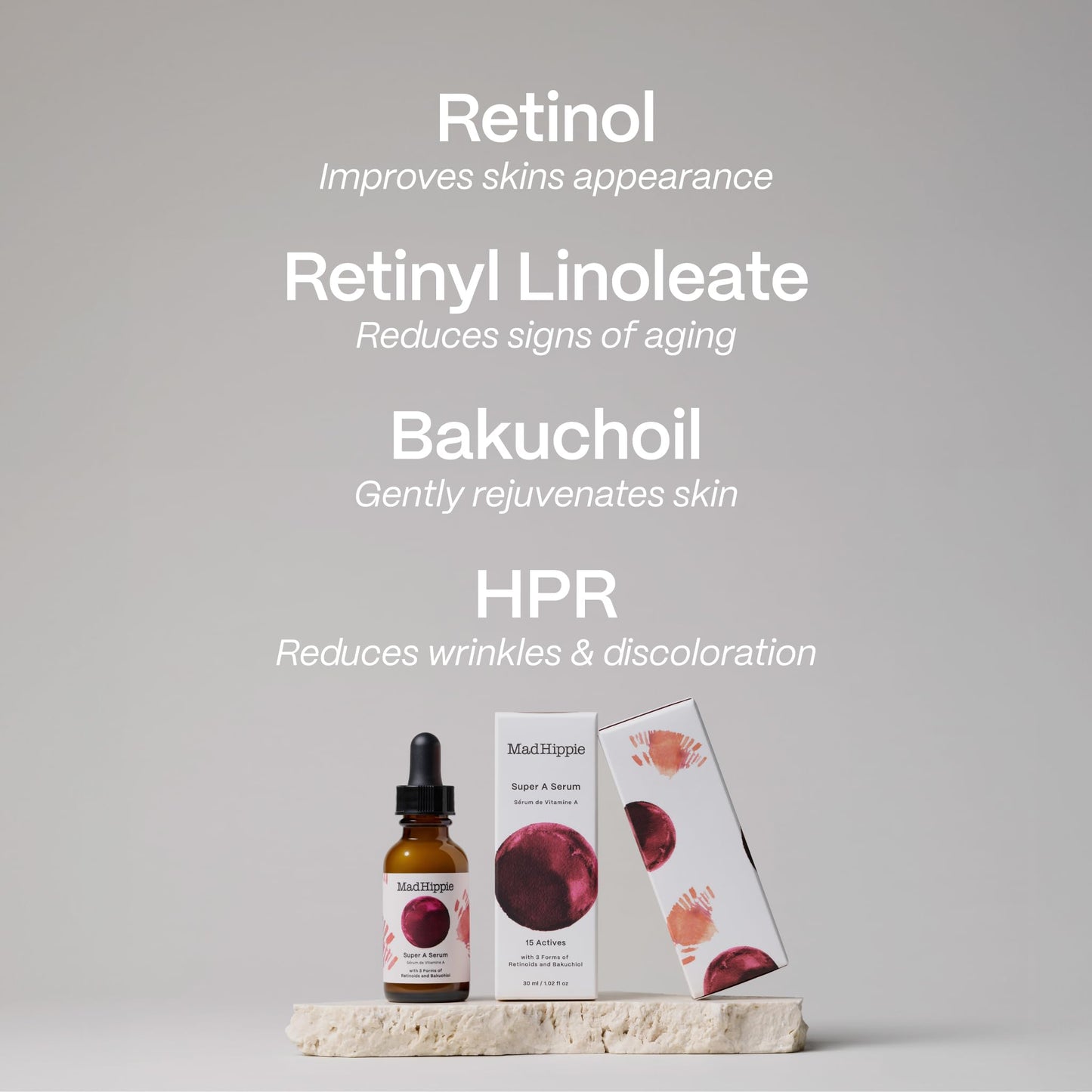 Mad Hippie Super A Retinol Serum for Face – Potent Skin Repair & Anti-Aging Serum with 3 Retinoids, Bakuchiol + Hydrating Hyaluronic Acid, 1.02 Oz