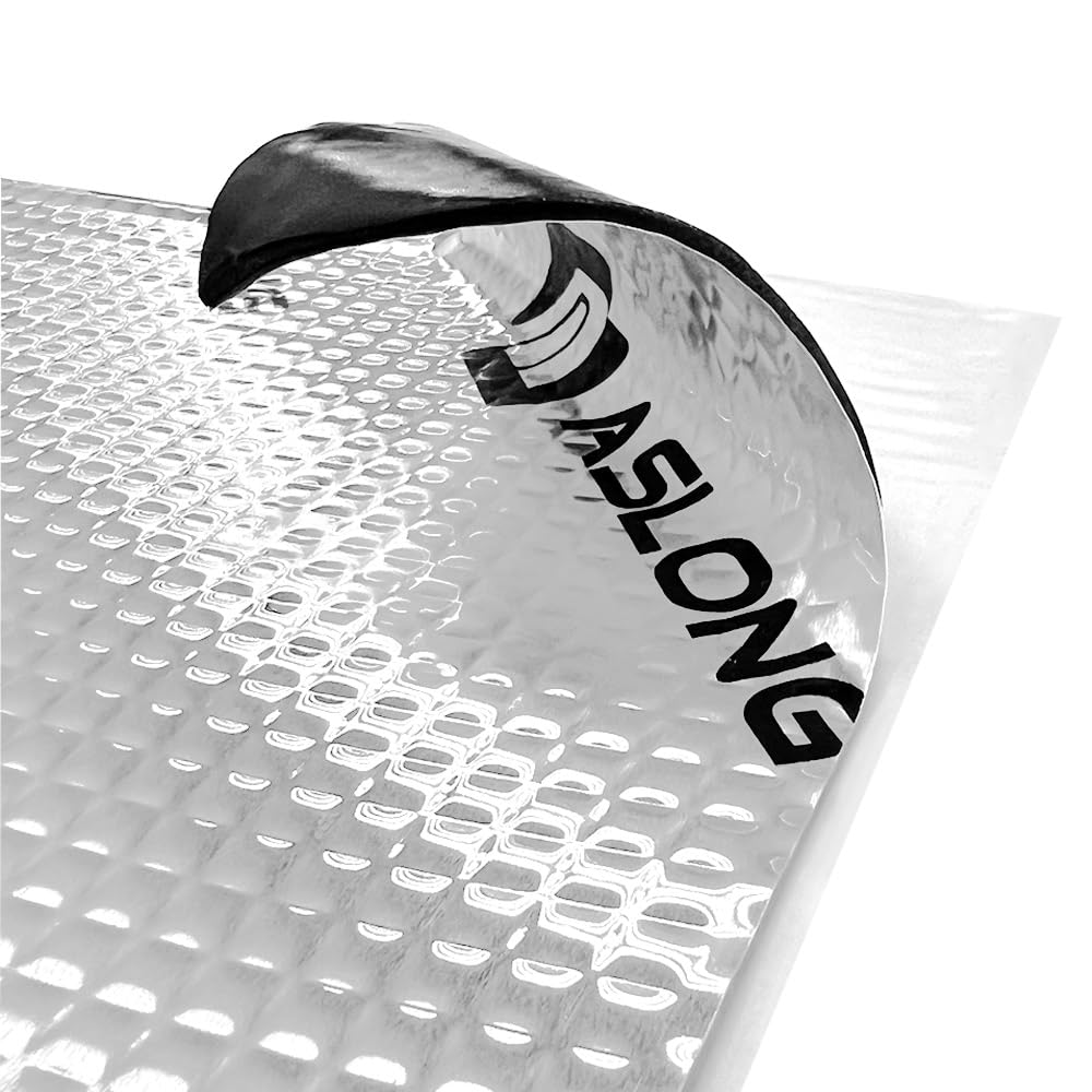 ASLONG 80 mil 26.9 sqft Car Sound Deadening Mat, Butyl Automotive Sound Deadener, Audio Noise Insulation and dampening Material, Silver