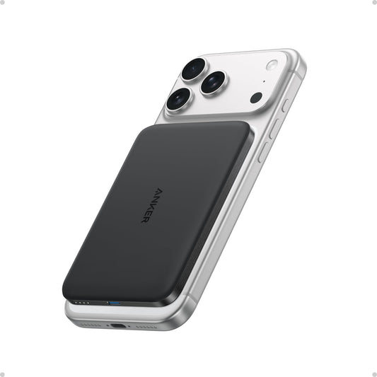 Anker Nano Power Bank, Ultra-Slim 5,000mAh Magnetic Battery Pack, Qi2 Certified 15W Max Ultra-Fast MagSafe-Compatible Portable Charger, Ergonomic Design, for iPhone Air/17/16/15 Series (Not for Pixel)