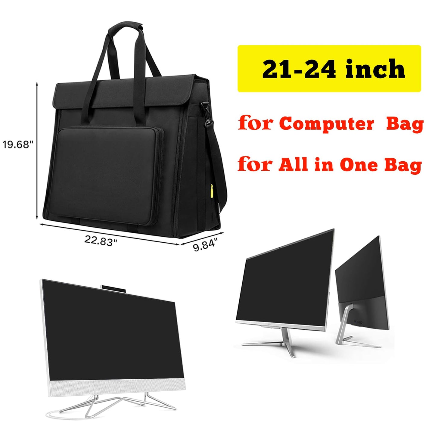21/24 inch lcd screen computer Tote Bag Compatible with iMac All in One Desktop Monitor Computer Bag Travel Storage Bag Carrying Bag with Shoulder Strap