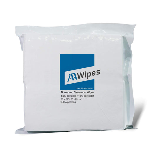 AAwipes Cleanroom Wipes Nonwoven Wipes Cellulose/Polyester Blend (Grade A, 68 Gram,Bag of 600 Pcs) 9" x 9"for Lab, Electronics, Pharmaceutical, Printing and Semiconductor Industries (NW06809-600)