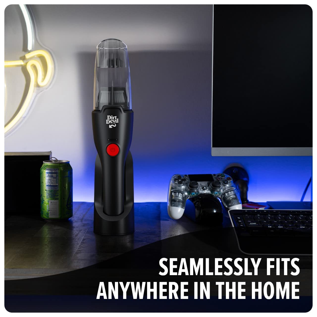 Dirt Devil Grab and Go+ 8V Cordless Handheld Vacuum Cleaner, Powerful Suction, Lightweight, Includes 2-in-1 Tool and Charging Stand with Tool Storage, Portable Vacuum Cleaner