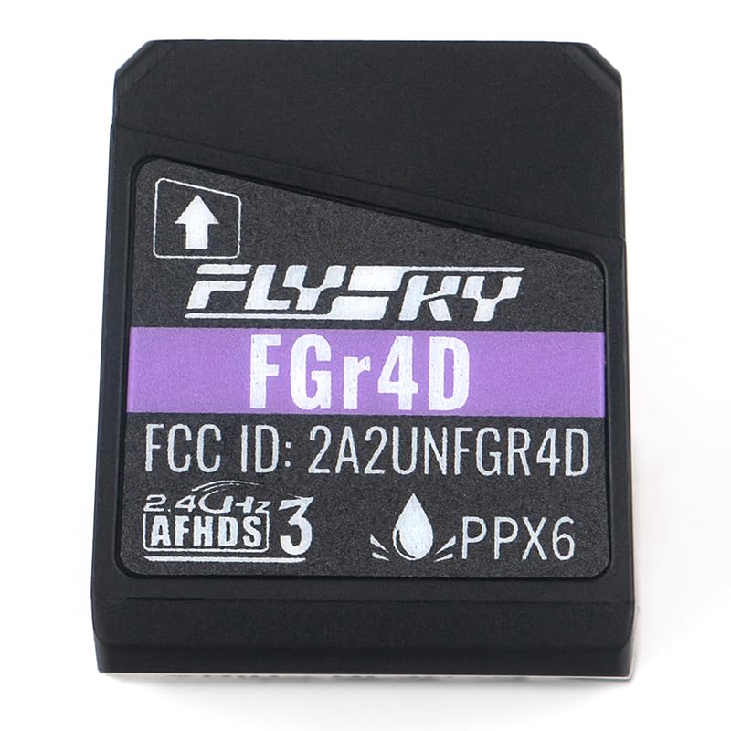 GoolRC Flysky FGr4D Receiver, 2.4GHz 4 Channels AFHDS 3 Receiver Built-in Dual Antenna PWM/PPM/i-BUS2/S.Bus/i-Bus Output Compatible with Flysky Noble NB4 PL18 EL18 RC Transmitter for RC Car Boat
