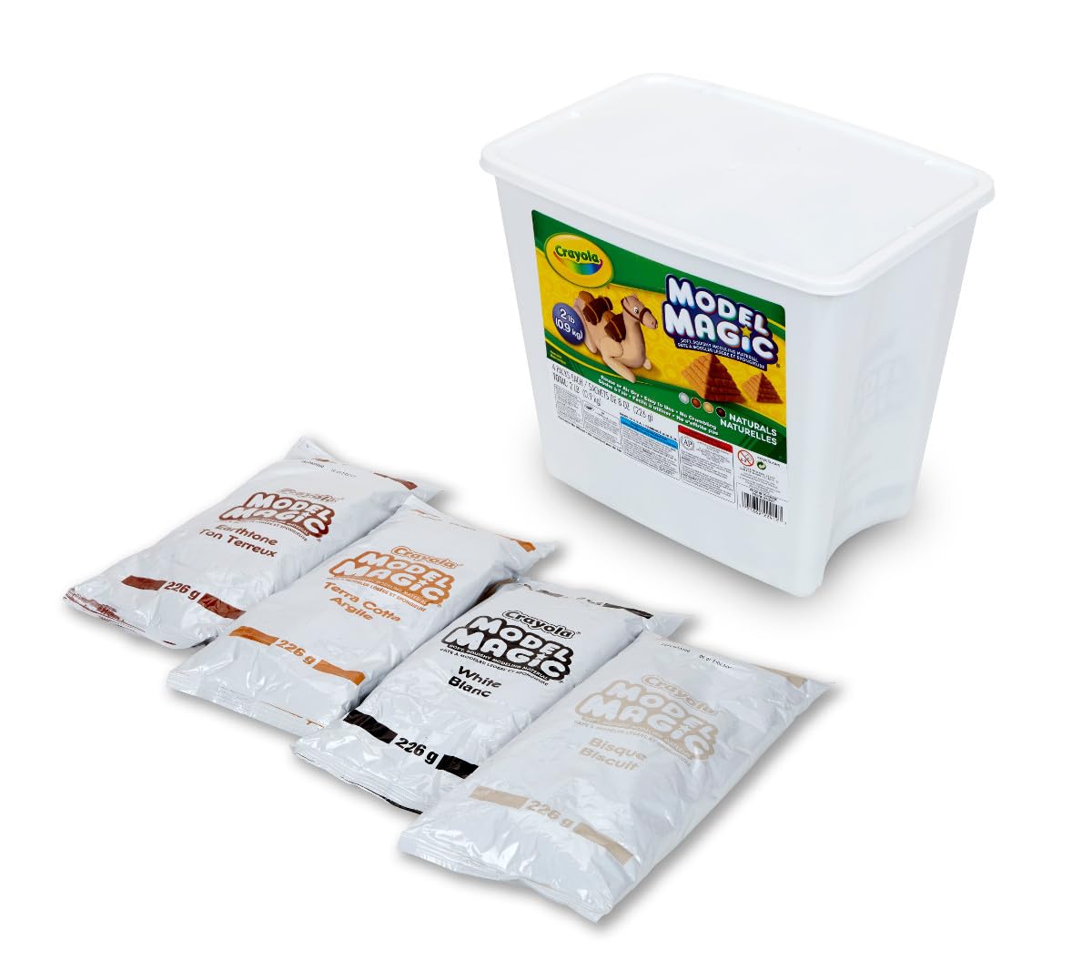 Crayola Model Magic Bucket, Naturals, School and Craft Supplies, Gift for Boys and Girls, Kids, Ages 3,4, 5, 6 and Up, Holiday Toys, Arts and Crafts