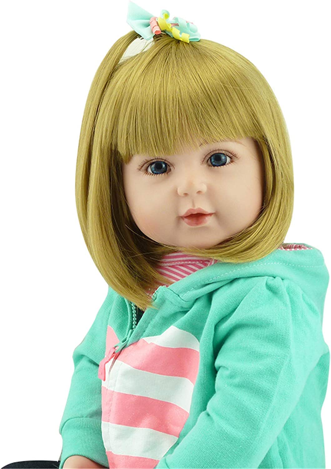 iCradle Lovely Reborn Baby Girl Doll 18 inch 45 cm Soft Silicone Realistic Looking Newborn Vinyl Dolls Handmade Toddler Toy for Ages 3+