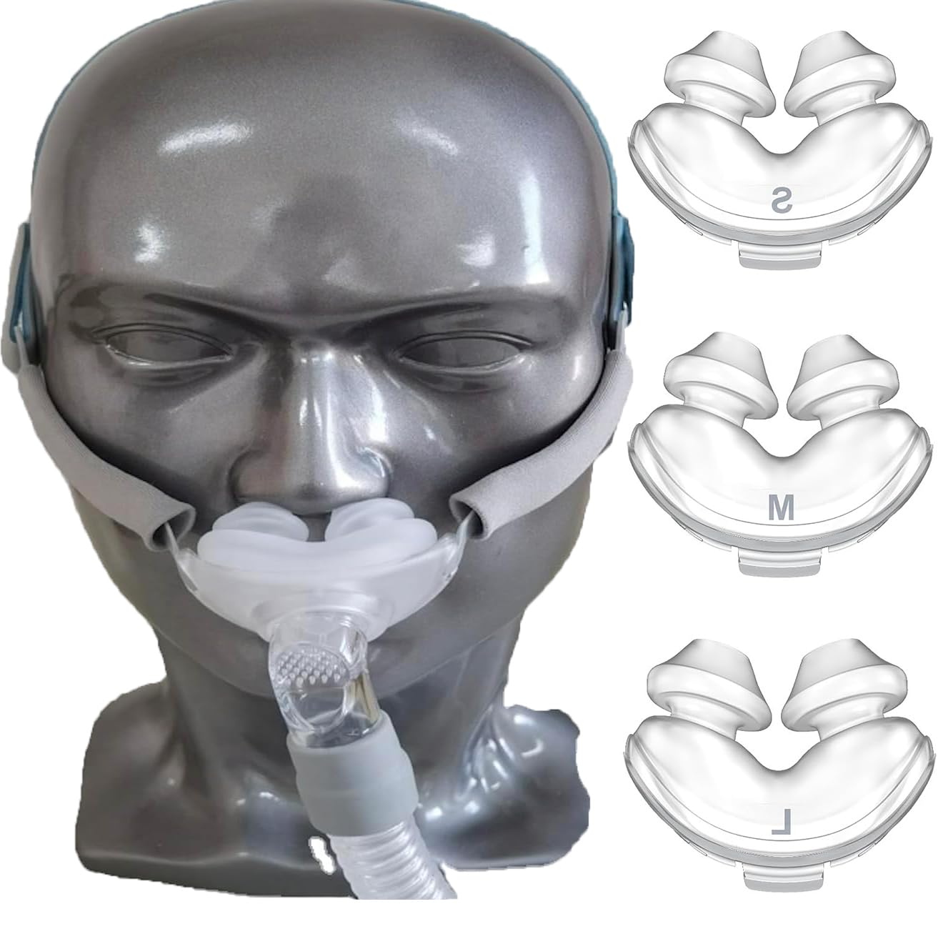 Unsvorns Nasal Pillow Replacement Kit, Frame System Assembly, 3 Packs Nasal Pillows for P10 - Small, Medium, and Large Nose Pillows