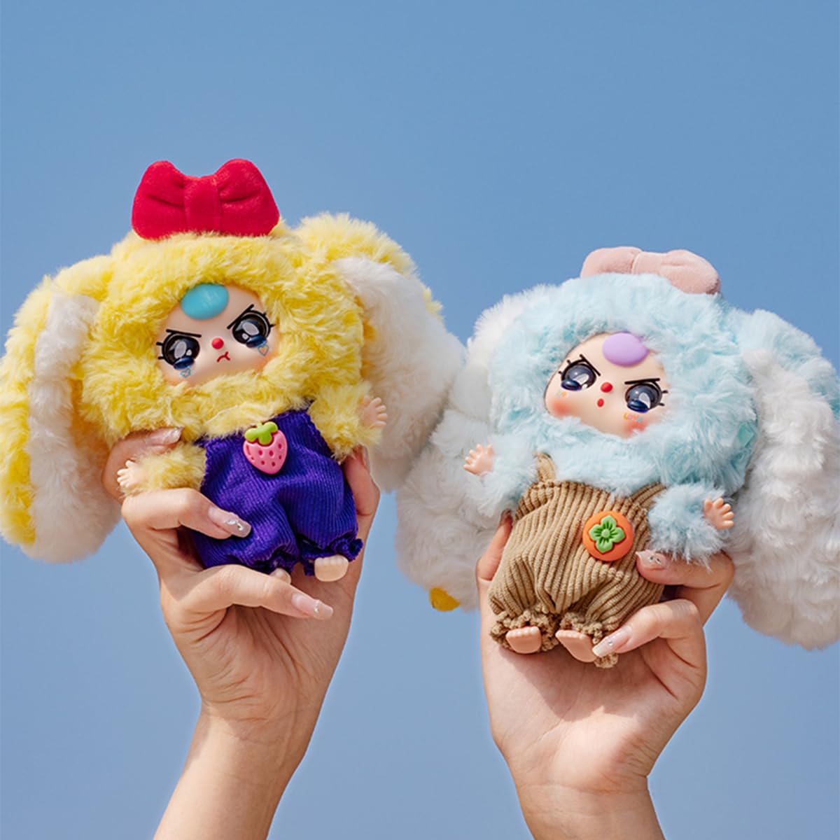 REIVIVORA Baby Three Rabbit Macaron Cute Bunny V2 Plush Blind Box 1PC(1 of 15 Possible Styles) Cute Figures Collectible Toys Birthday Gifts